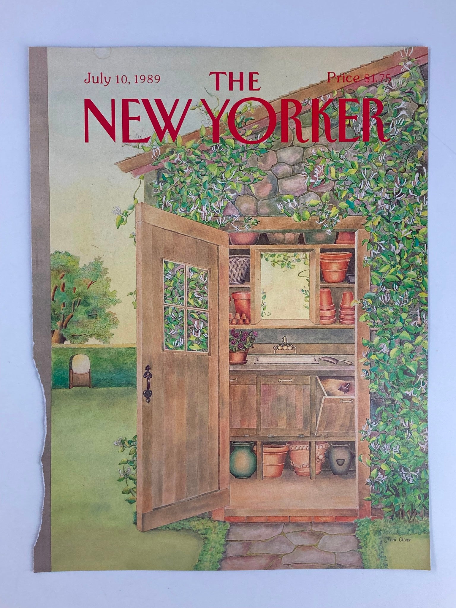 COVER ONLY The New Yorker July 10 1989 Garden Shed by Jenni Oliver