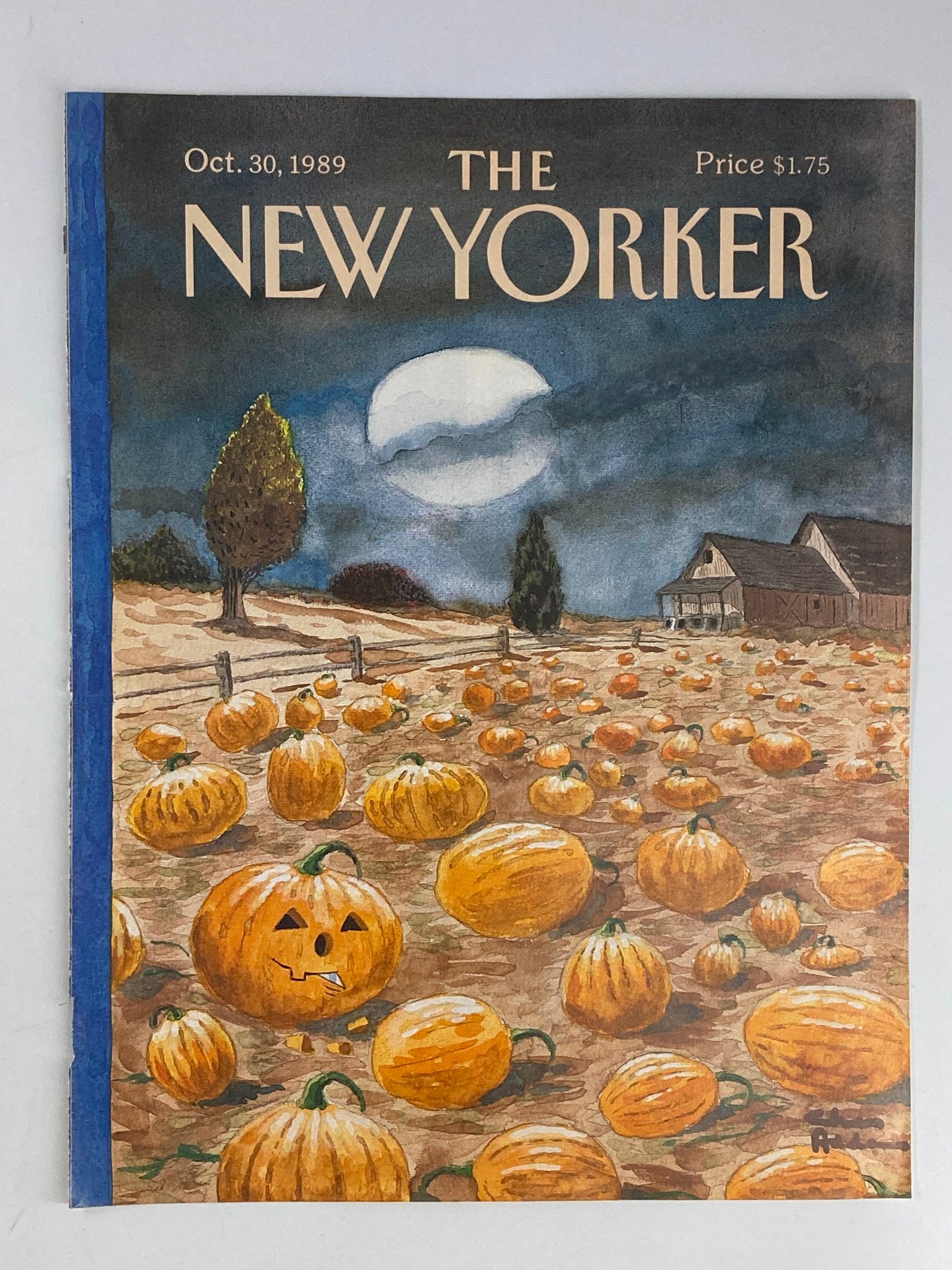 COVER ONLY The New Yorker October 30 1989 Pumpkin Heads by Charles Addams