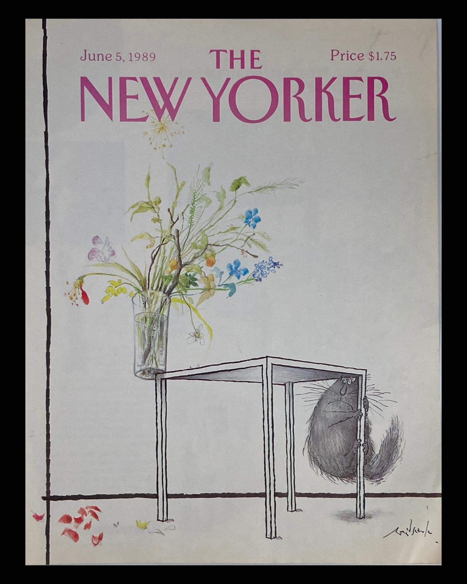 COVER ONLY The New Yorker June 5 1989 Vase at the Edge by Ron Searle