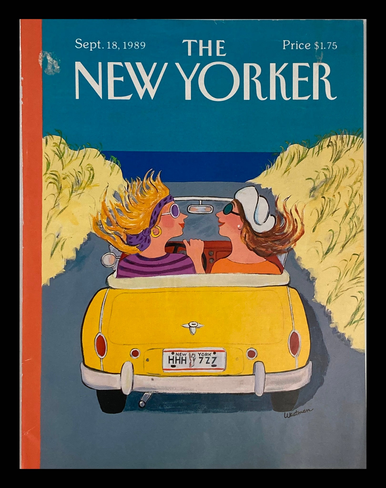 COVER ONLY The New Yorker September 18 1989 To The Beach by Barbara Westman