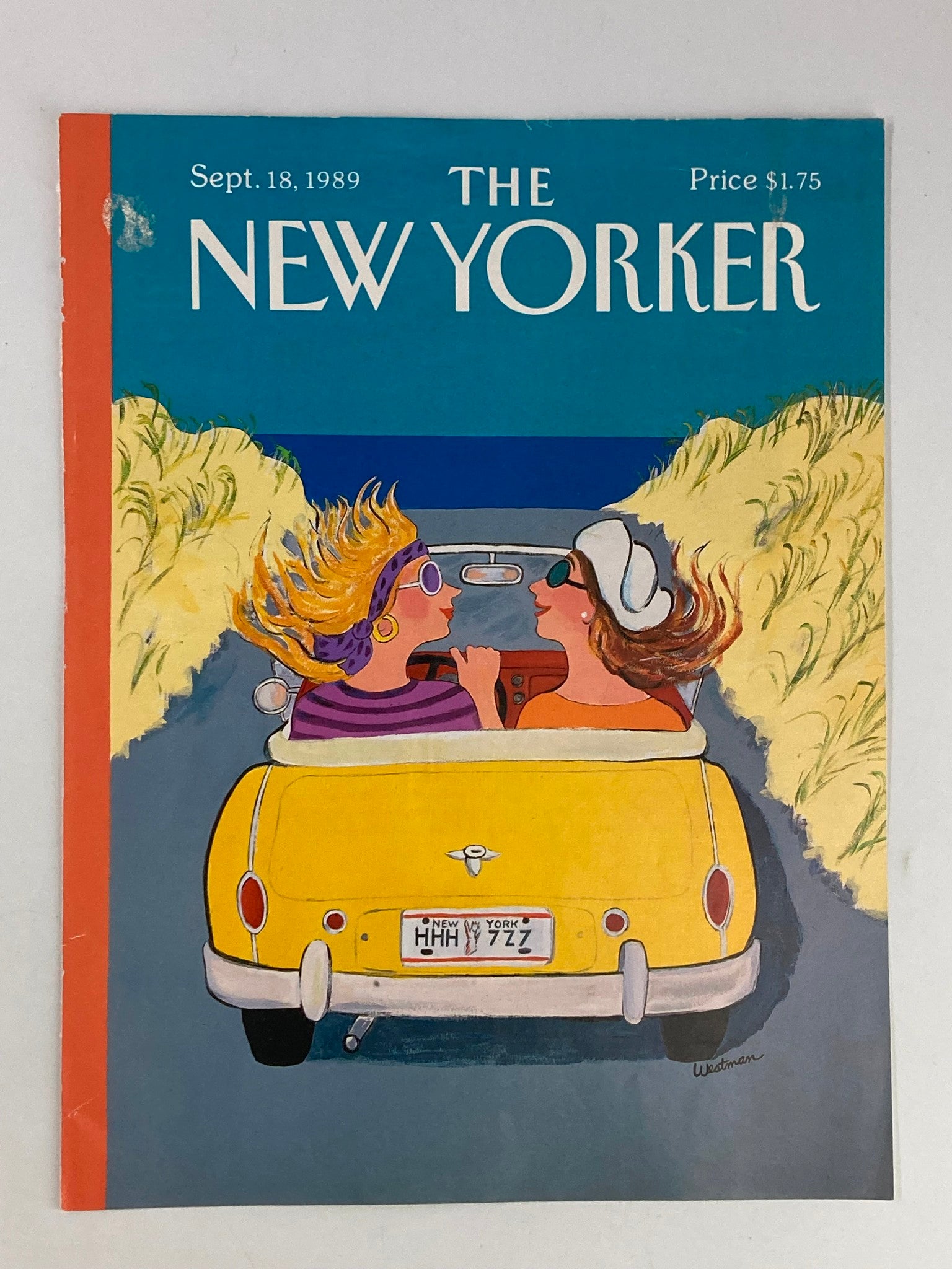 COVER ONLY The New Yorker September 18 1989 To The Beach by Barbara Westman