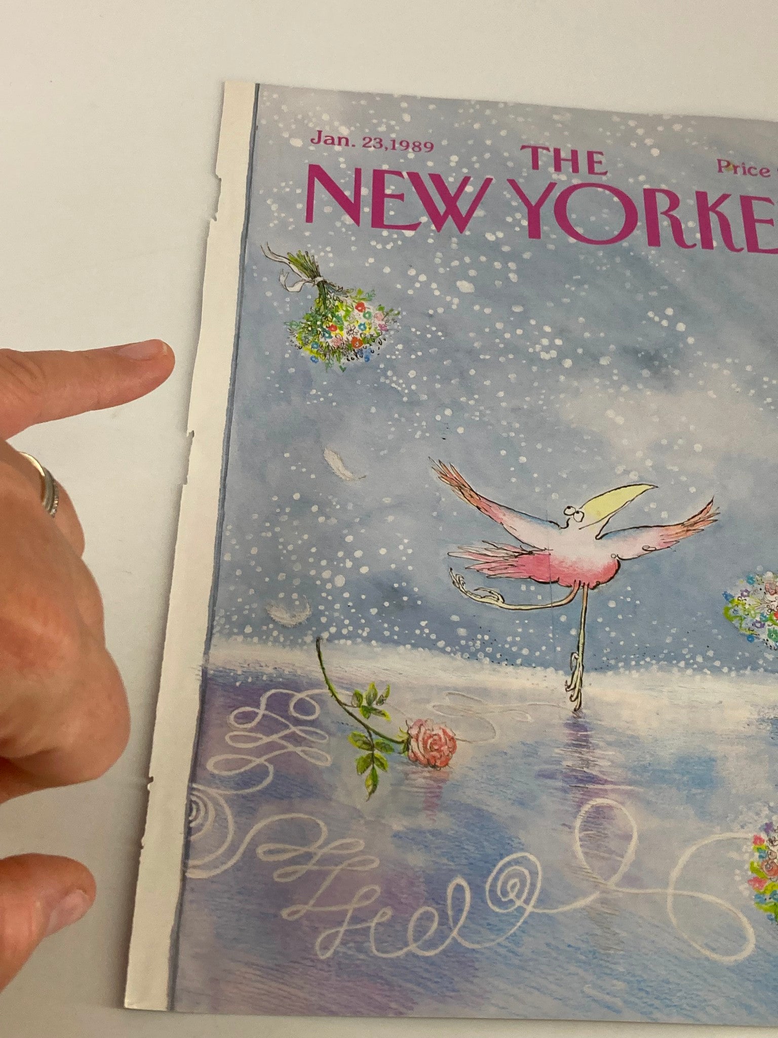 COVER ONLY The New Yorker January 23 1989 A Flamingo Dance by Ronald Searle