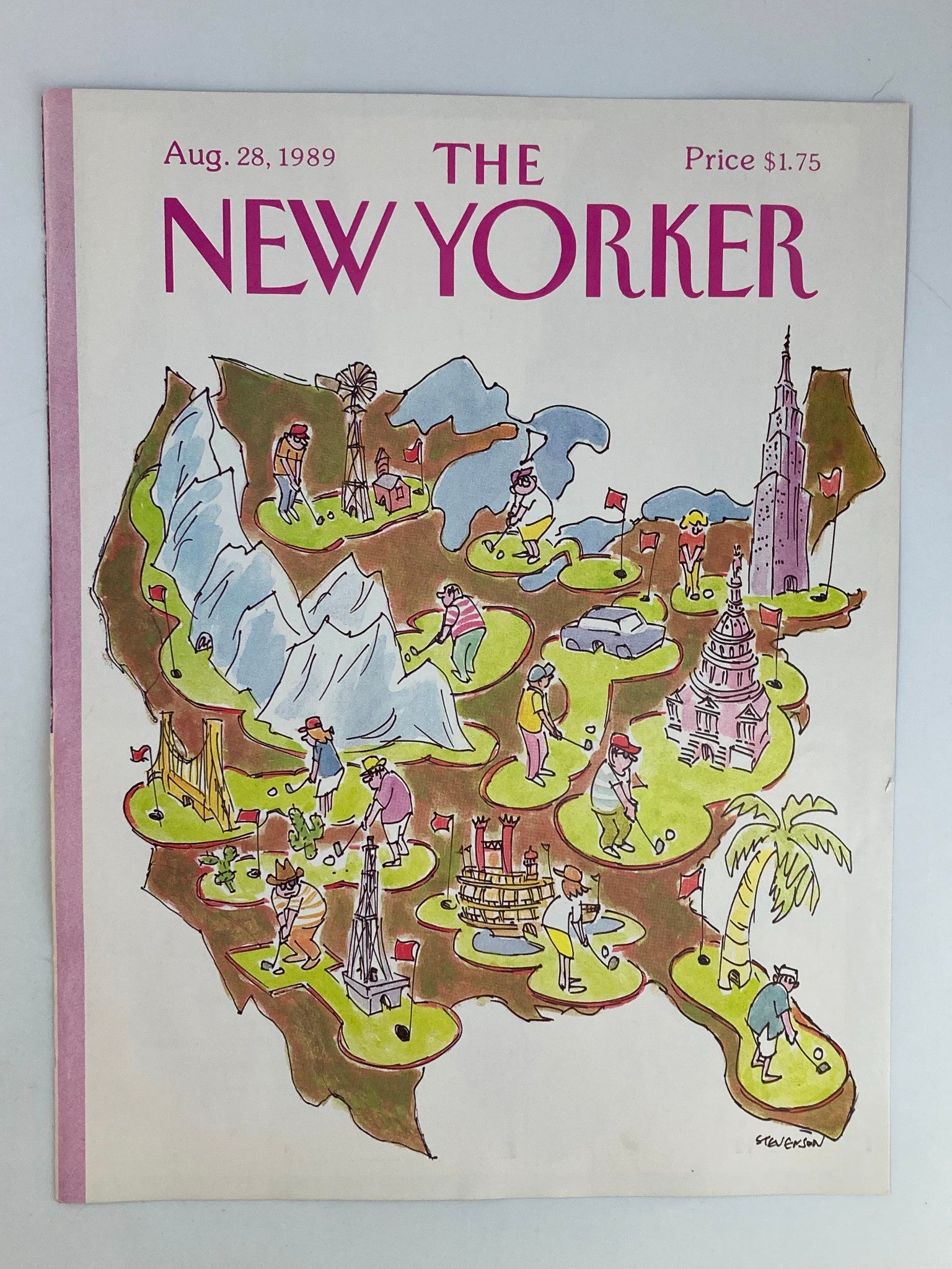 COVER ONLY The New Yorker August 28 1989 Golf Island by James Stevenson