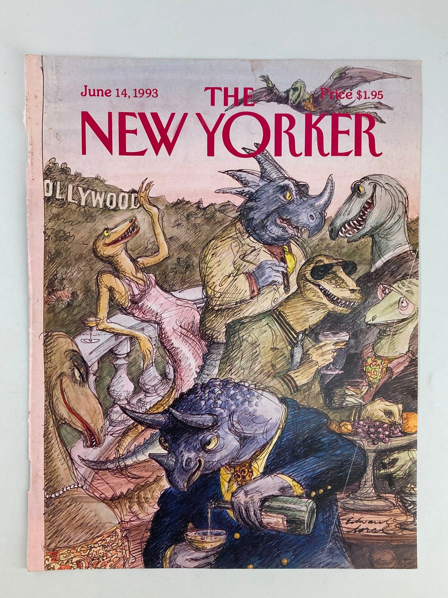 COVER ONLY The New Yorker June 14 1993 Hollywood Monsters by Edward Sorel