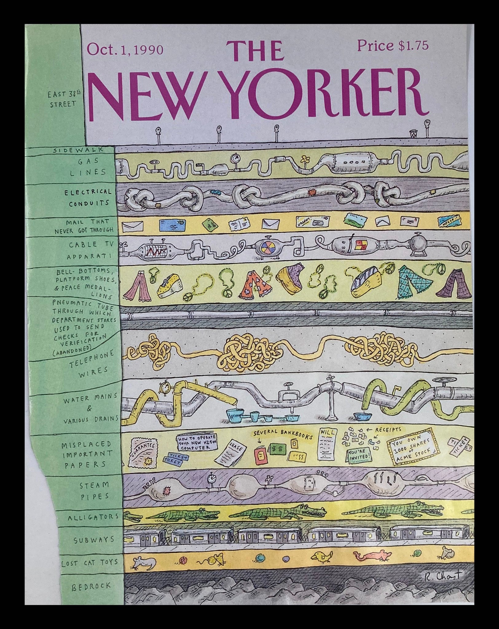 COVER ONLY The New Yorker October 1 1990 East 38th Street by Roz Chast