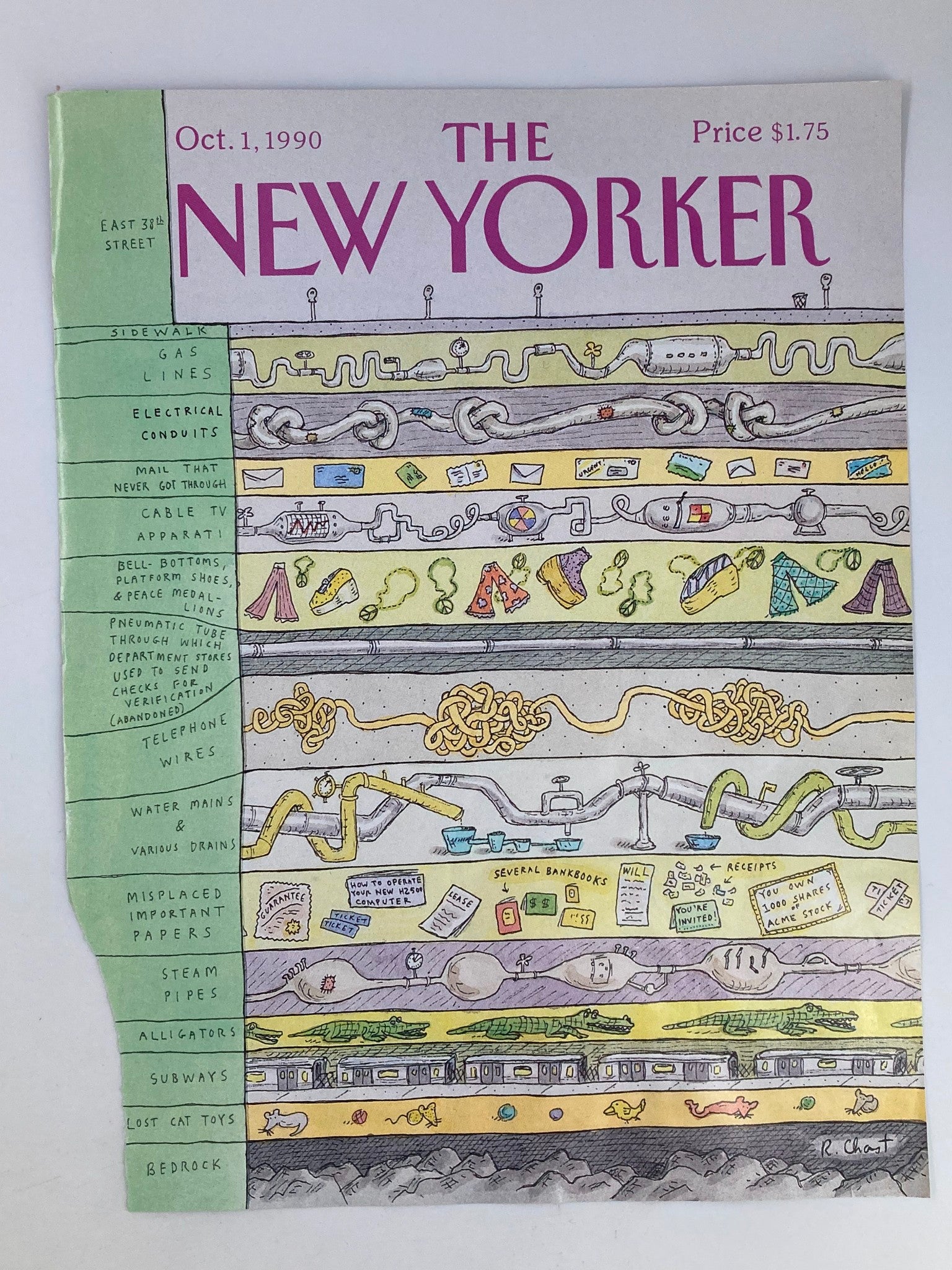 COVER ONLY The New Yorker October 1 1990 East 38th Street by Roz Chast