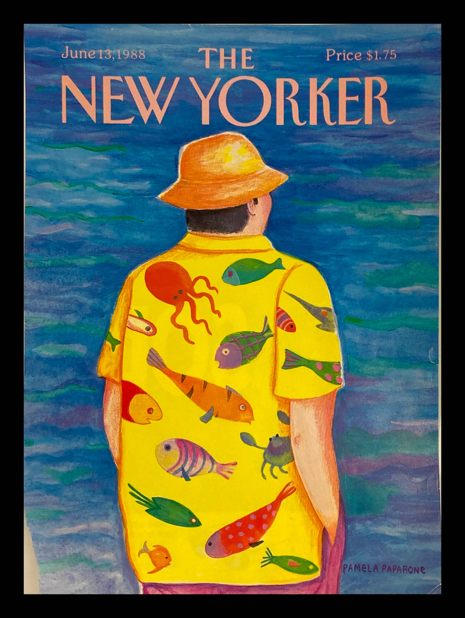 COVER ONLY The New Yorker June 13 1988 Man in a Fish Suit by Pamela Paparone