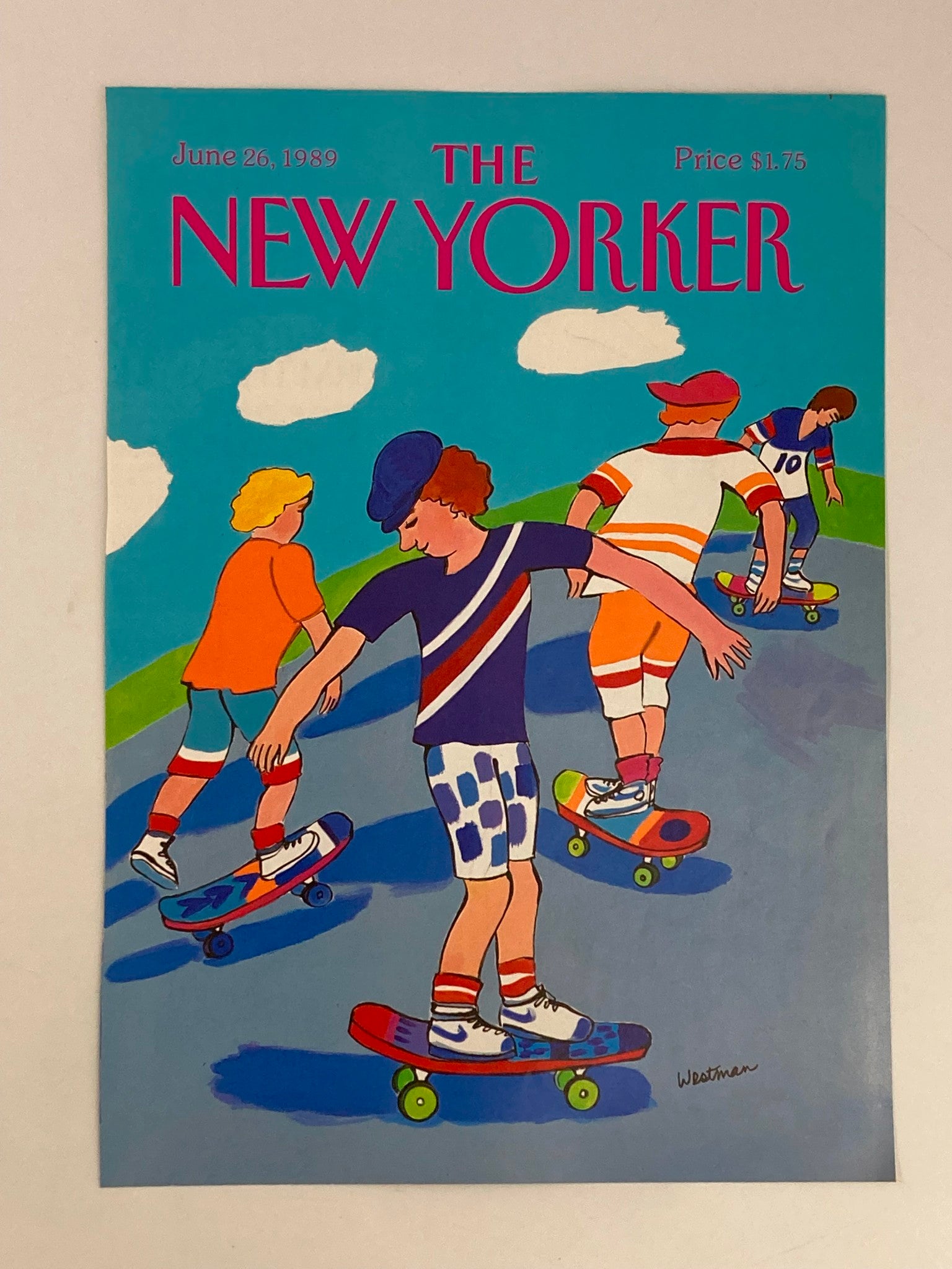 COVER ONLY The New Yorker June 26 1989 Group of Skaters by Barbara Westman