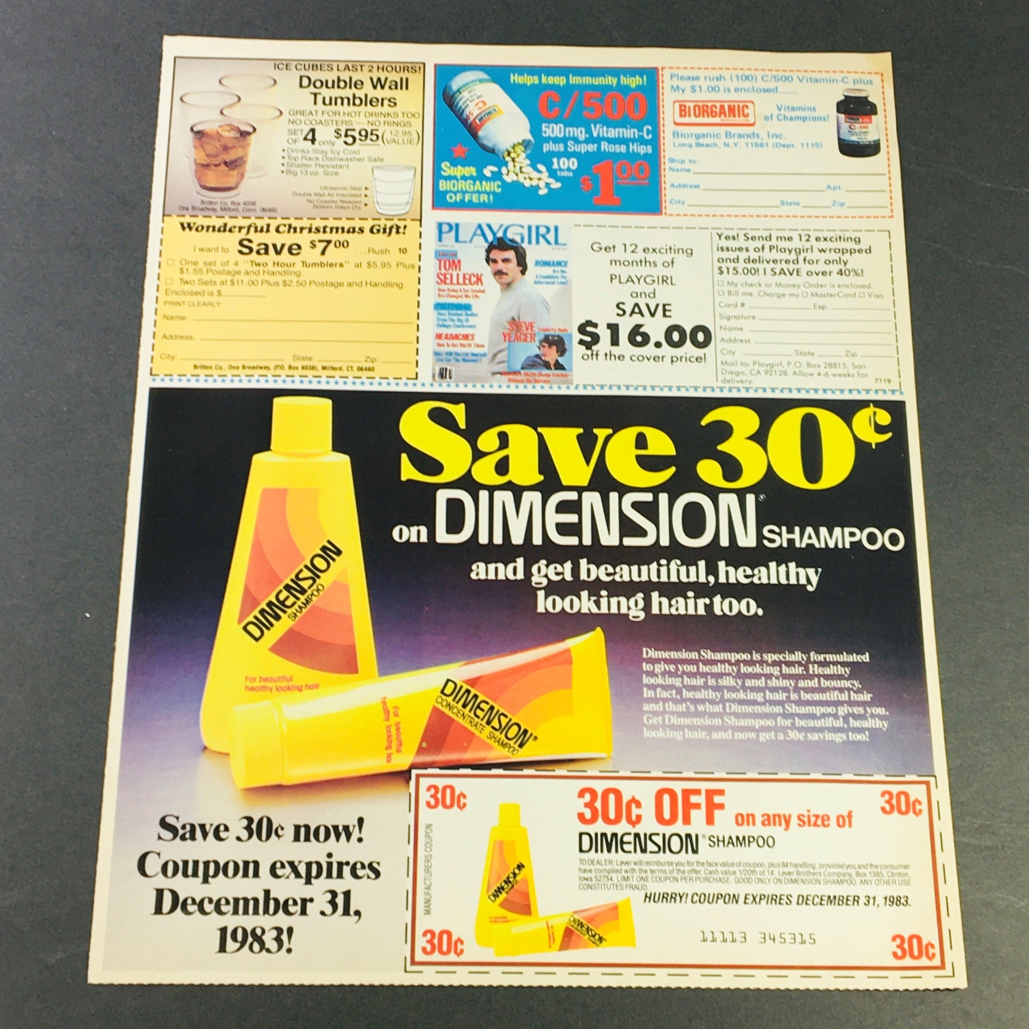 VTG Retro 1984 Canada Dry Tonic Water & Club Soba Sparkling Water Ad Coupon