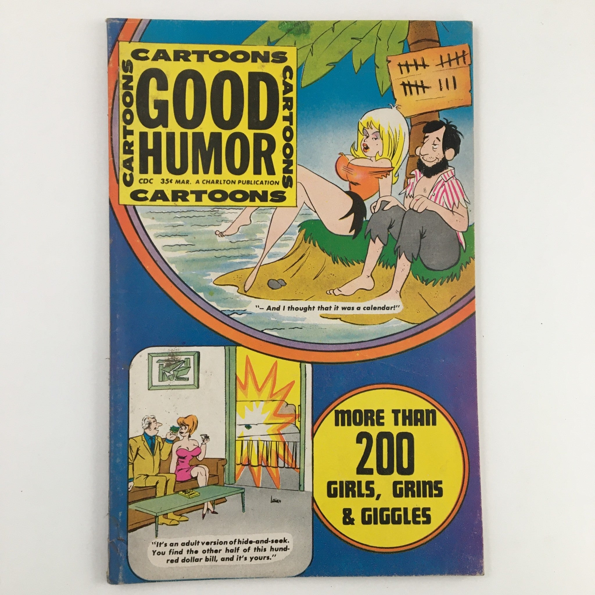 Cover of VTG Good Humor Cartoons March 1970 Vol. 7 No. 32 Charlton Joke Magazine featuring vibrant cartoon illustrations and playful humor.
