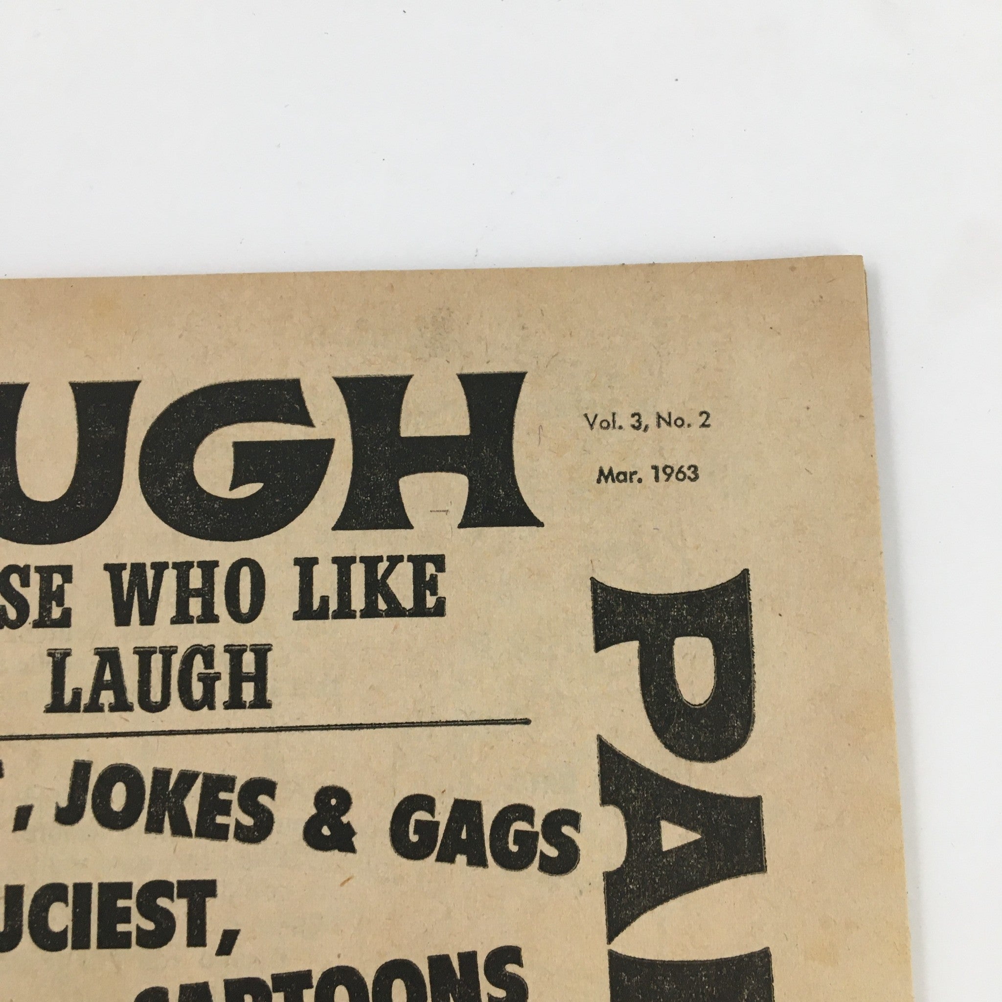 Laugh Parade Humor Magazine March 1963 Vol. 3 No. 2 A Big Yuk-yuk Is Best Cure