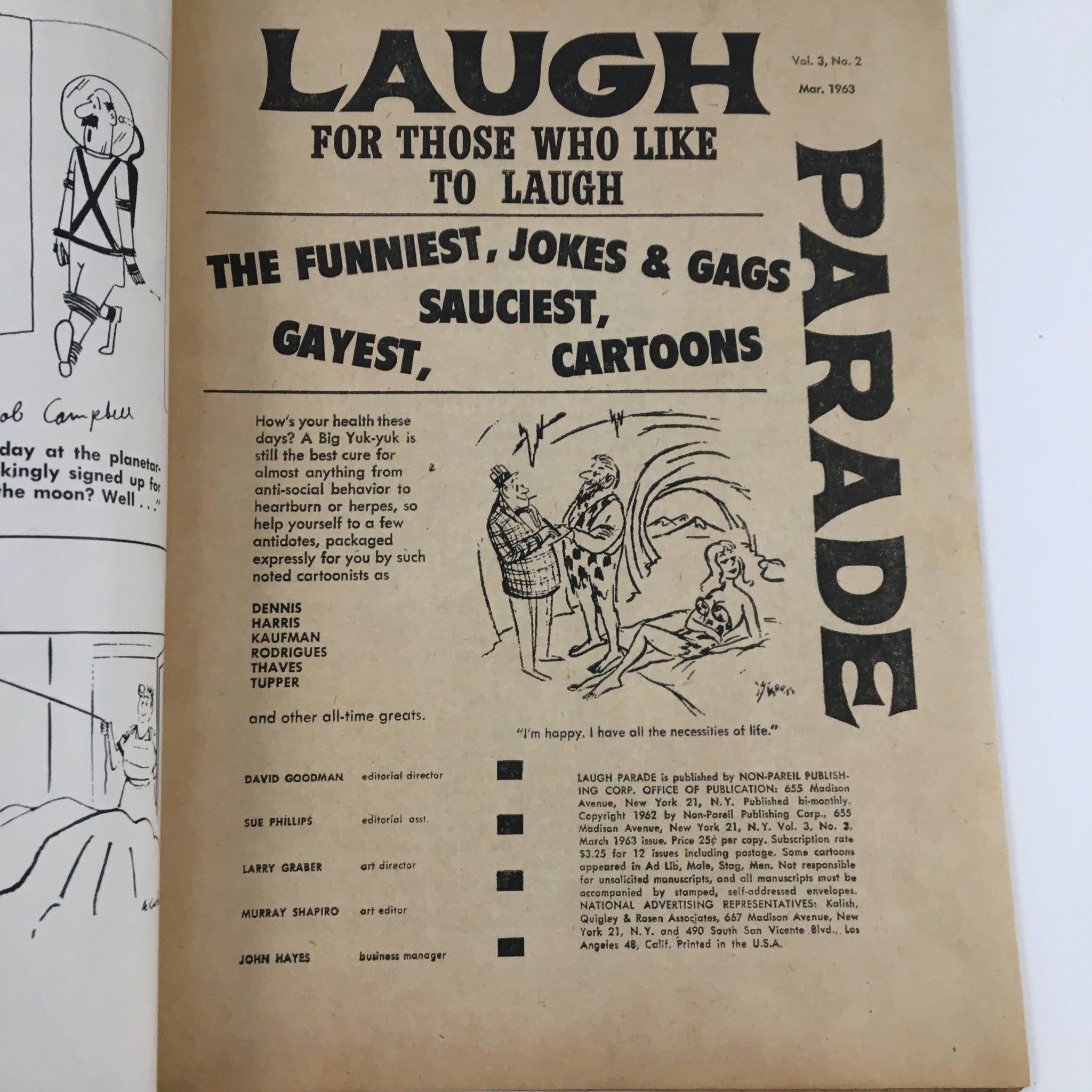 Laugh Parade Humor Magazine March 1963 Vol. 3 No. 2 A Big Yuk-yuk Is Best Cure