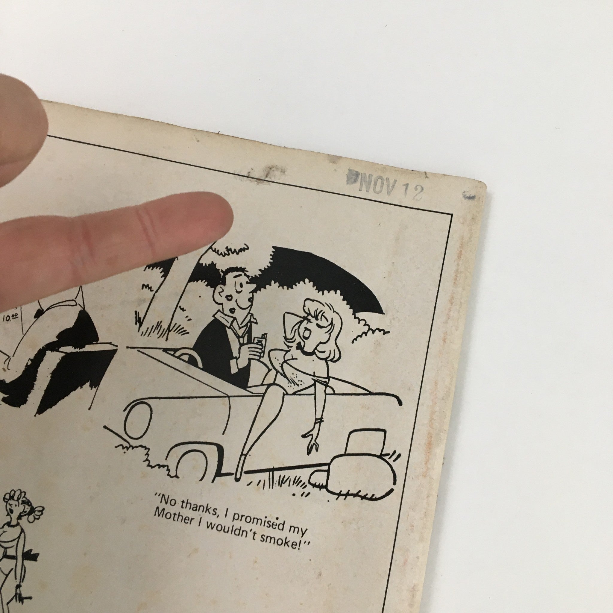Vintage Cartoon Laughs January 1971 Vol. 10 No. 1 featuring a close-up of comic illustrations, with characters expressing humorous dialogue in a playful setting.