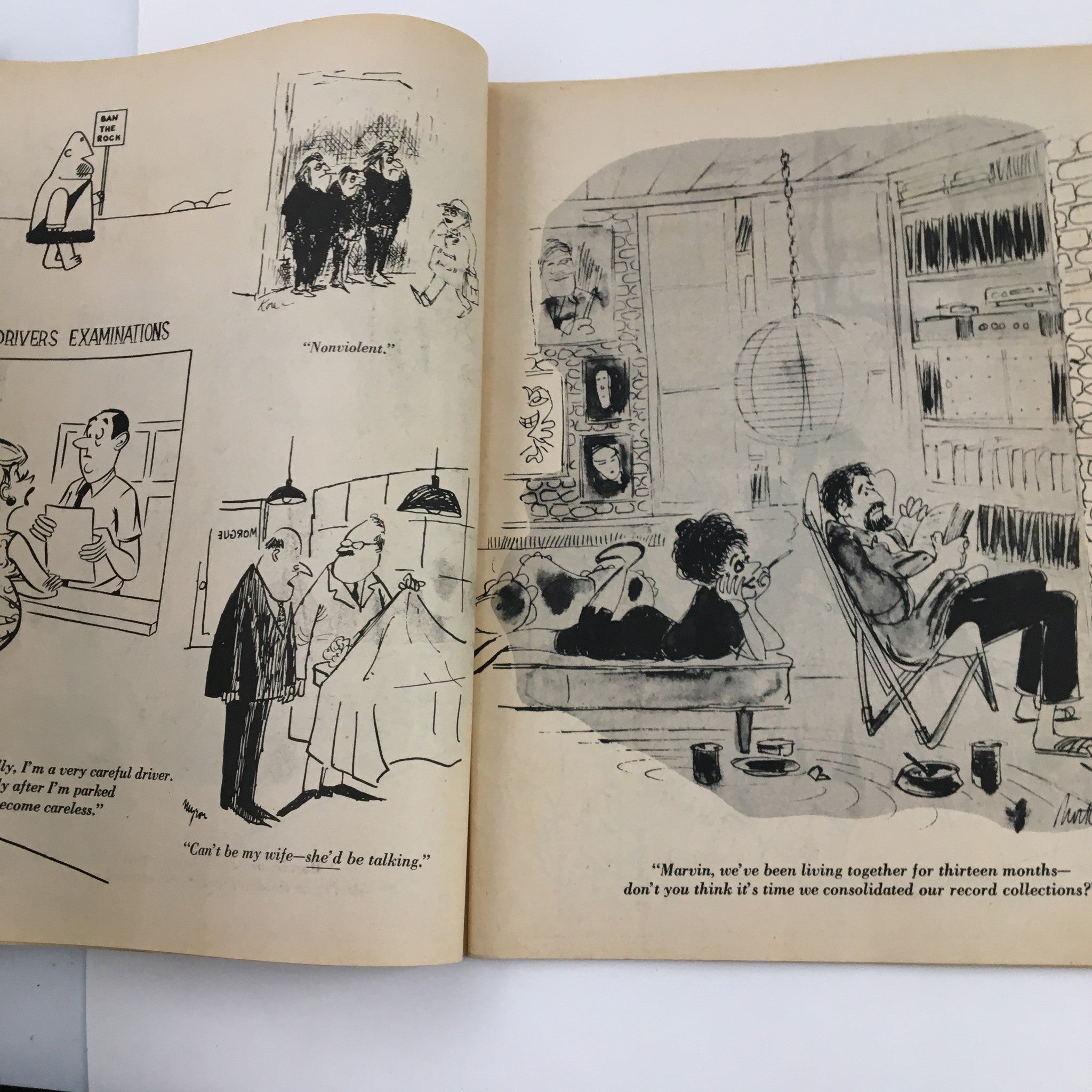 Cartoon panels from Best Cartoon Series Winter 1966-1967 Vol. 4 No. 6 Escapade's Zaniest Humor depicting amusing scenarios and dialogues between characters.