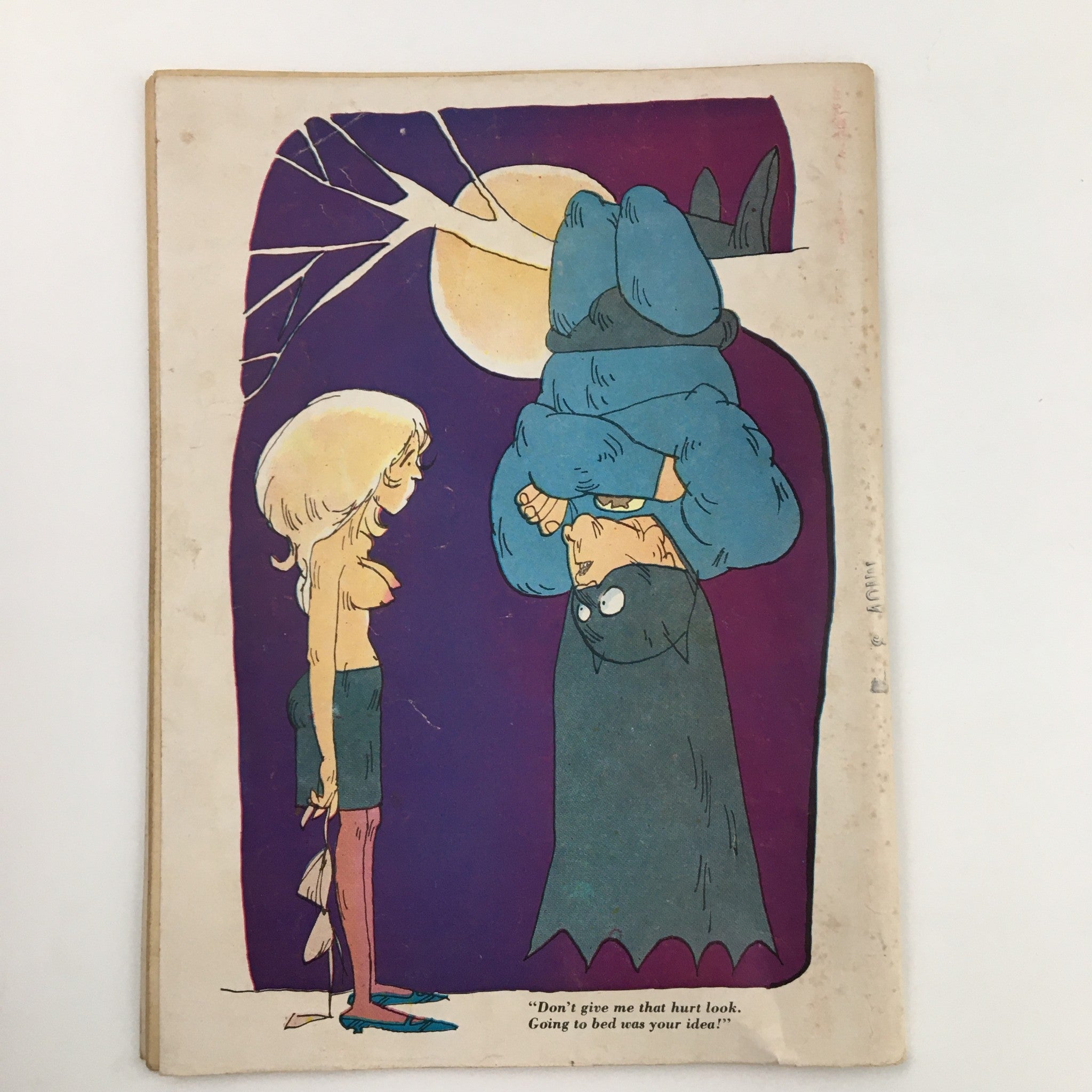 Cartoon artwork featuring a humorous interaction between a superhero and a woman, captioned with comical dialogue, from 'Best Cartoon Series Winter 1966-1967 Vol. 4 No. 6 Escapade's Zaniest Humor'.