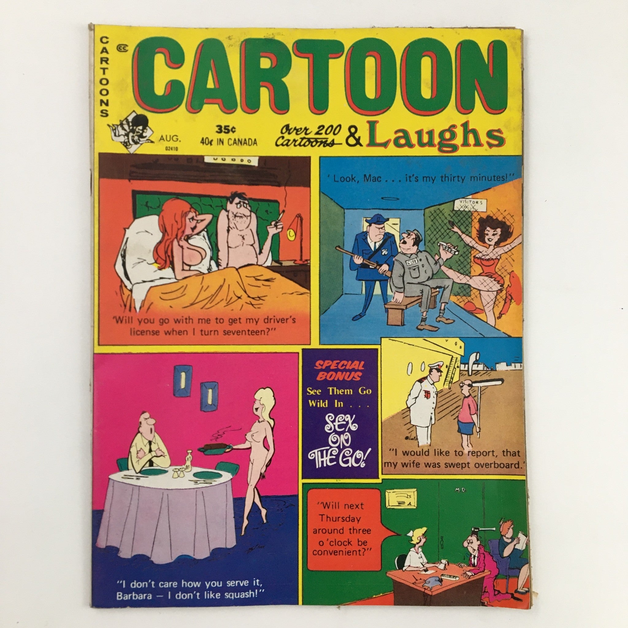 Cartoons & Laughs August 1971 Vol. 10 No. 4 Naked In The Shadows & Real Gone
