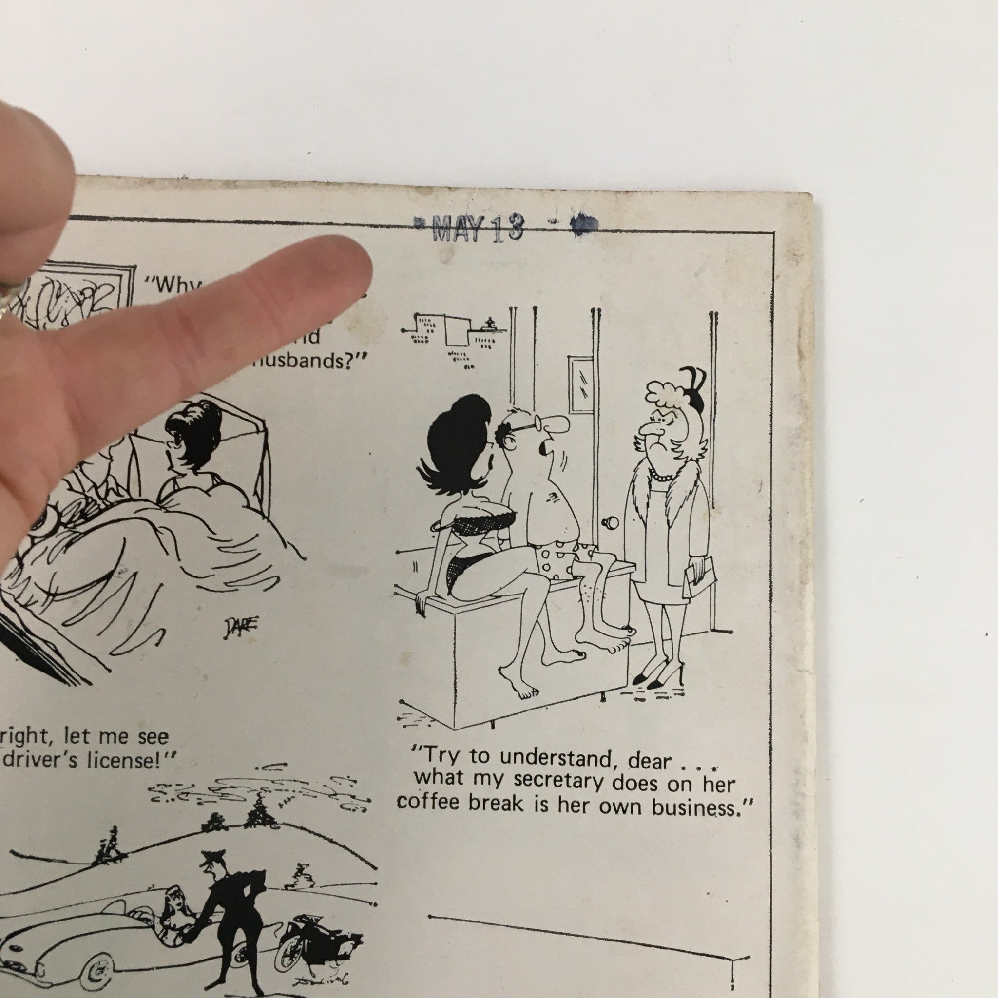 Cartoons & Laughs August 1971 Vol. 10 No. 4 Naked In The Shadows & Real Gone, illustrating funny cartoons with conversations about relationships and comedic life situations.