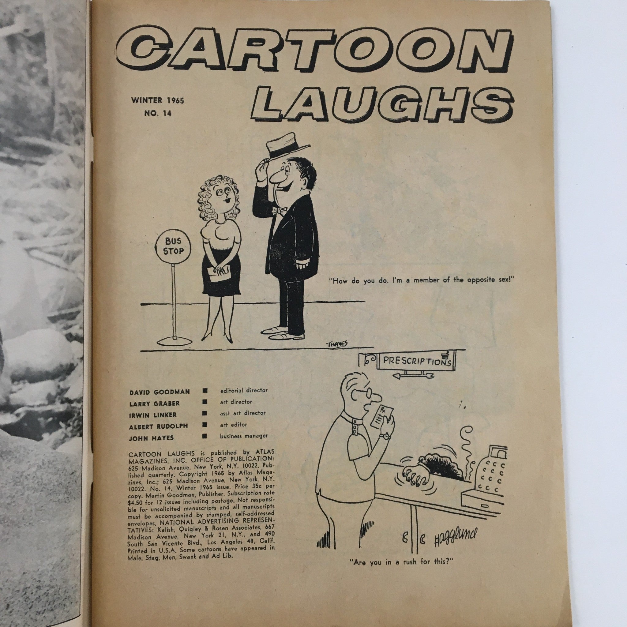 Cartoons Laughs Winter 1965 No. 14 One For The Road Comic Magazine