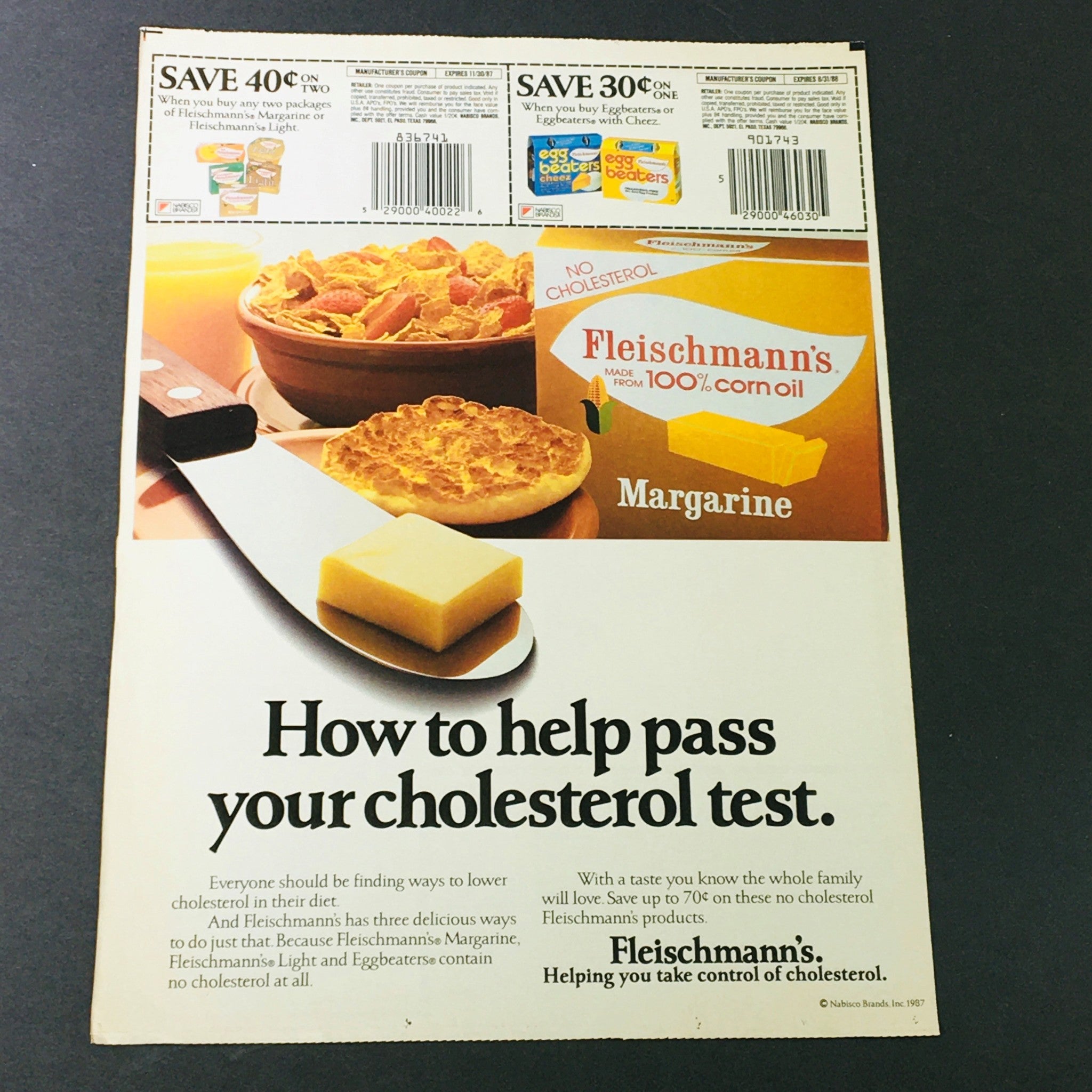 VTG Retro 1987 Reynolds Tobacco Co. Caramel & Fleischmann Margarine Ad Coupon