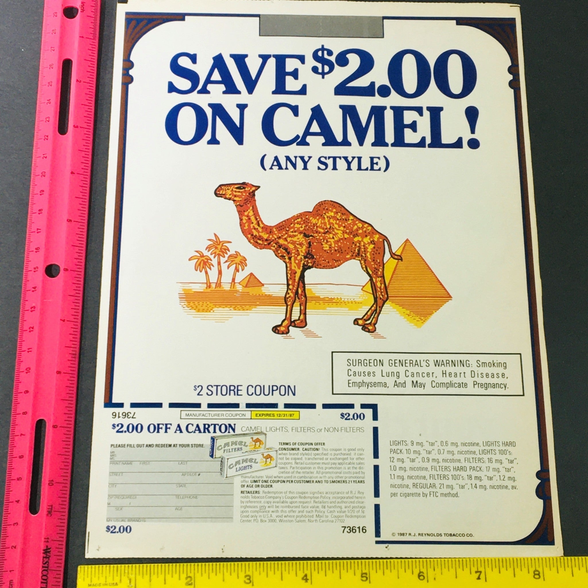 VTG Retro 1987 Reynolds Tobacco Co. Caramel & Fleischmann Margarine Ad Coupon