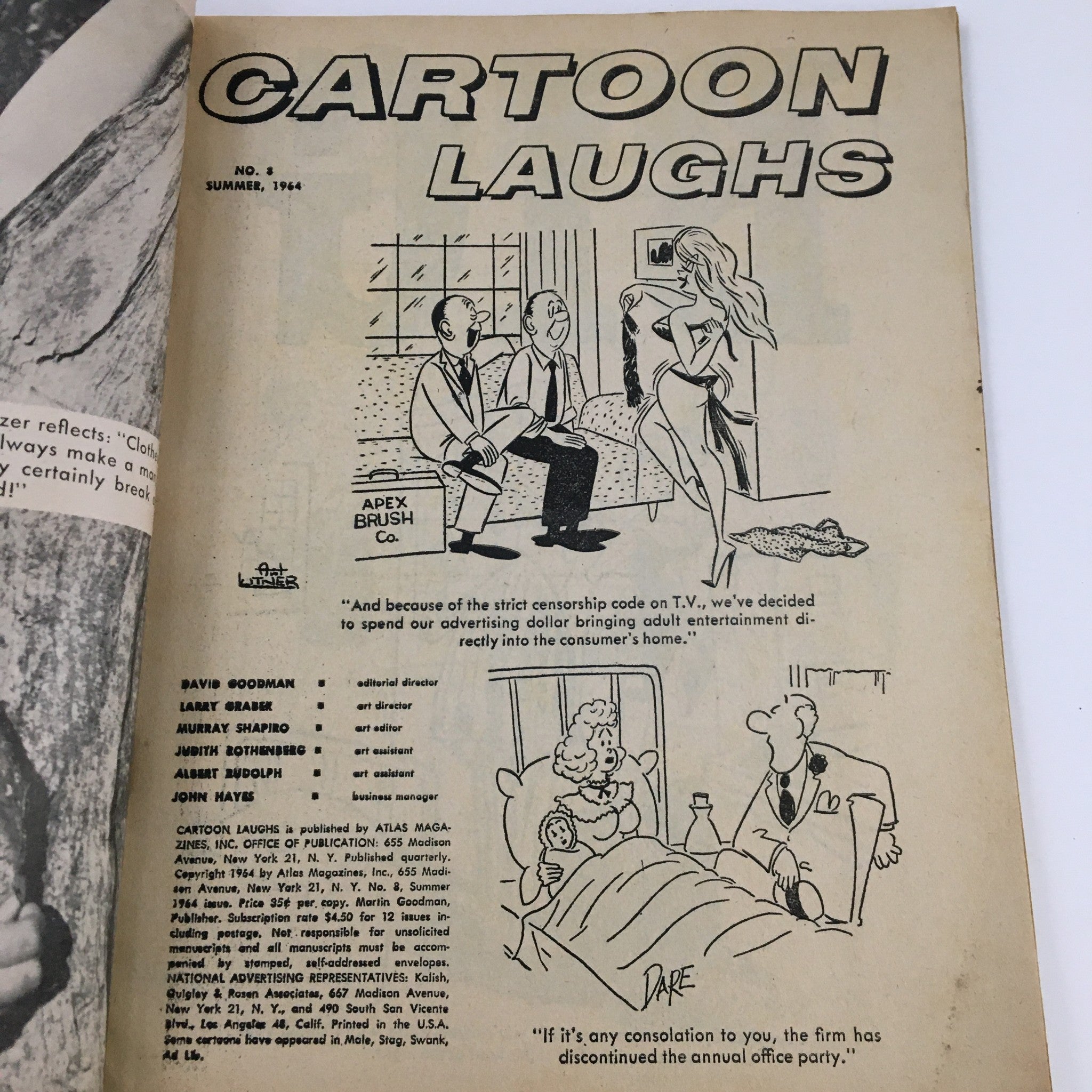 Cartoon Laughs Summer 1964 No. 3 2-Miles Hide-A-Way Motel Comic Magazine