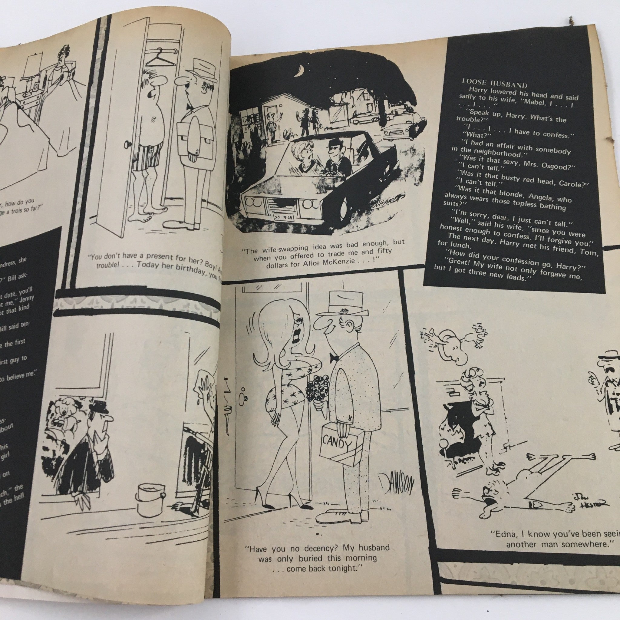 Interior comic strip from Cartoon Capers September 1971 Vol. 6 No. 4 Pinch The Waitress Comic Magazine illustrating humorous scenarios and characters.