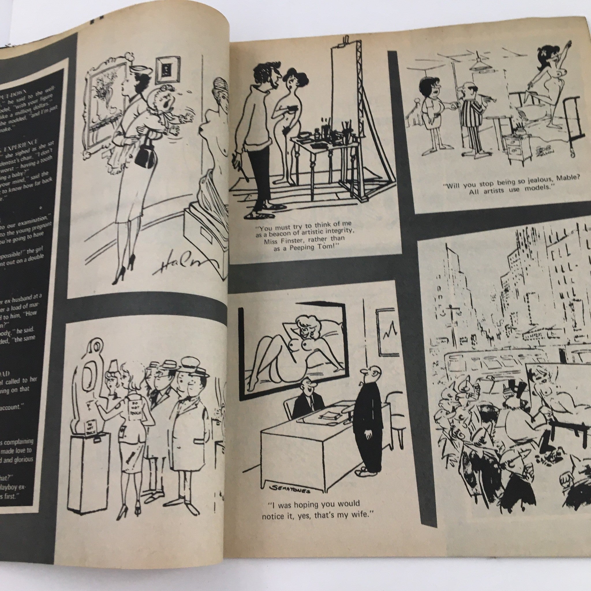 Another interior page from Cartoon Capers September 1971 Vol. 6 No. 4 Pinch The Waitress Comic Magazine featuring more comedic drawings and dialogue.
