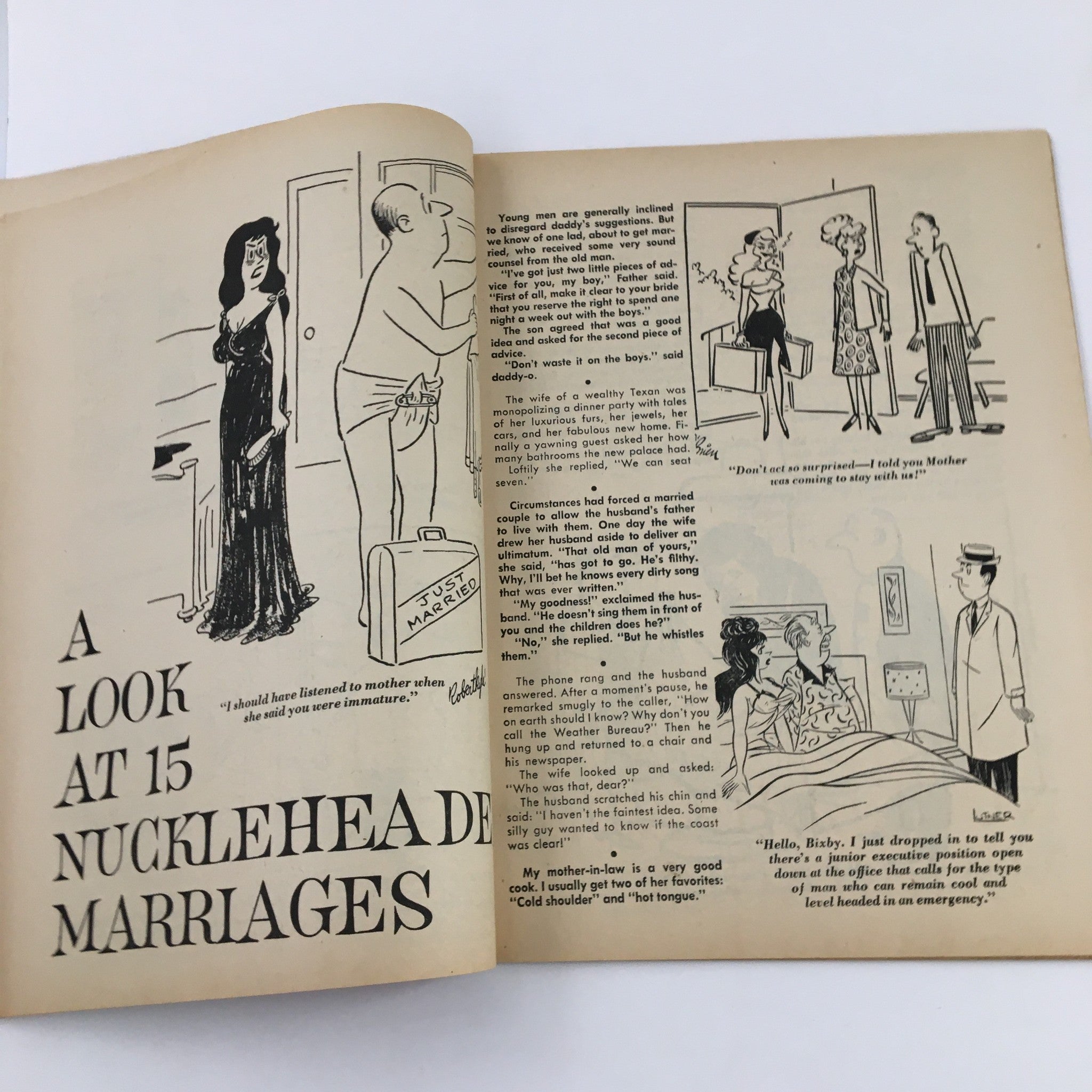 Cartoons and Gags February 1964 15 A Look at Nuckleheaded Marriages No Label