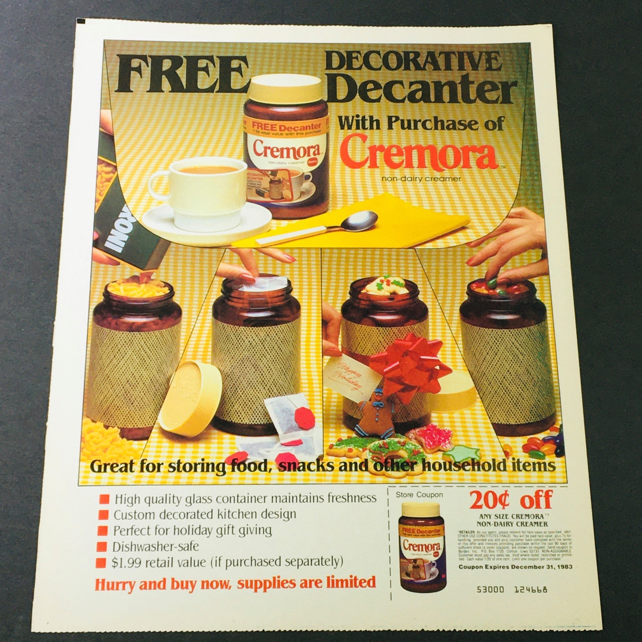 VTG Retro 1983 Nabisco Quick Cream of Wheat Cereal & Miracle Gloves Ad Coupon