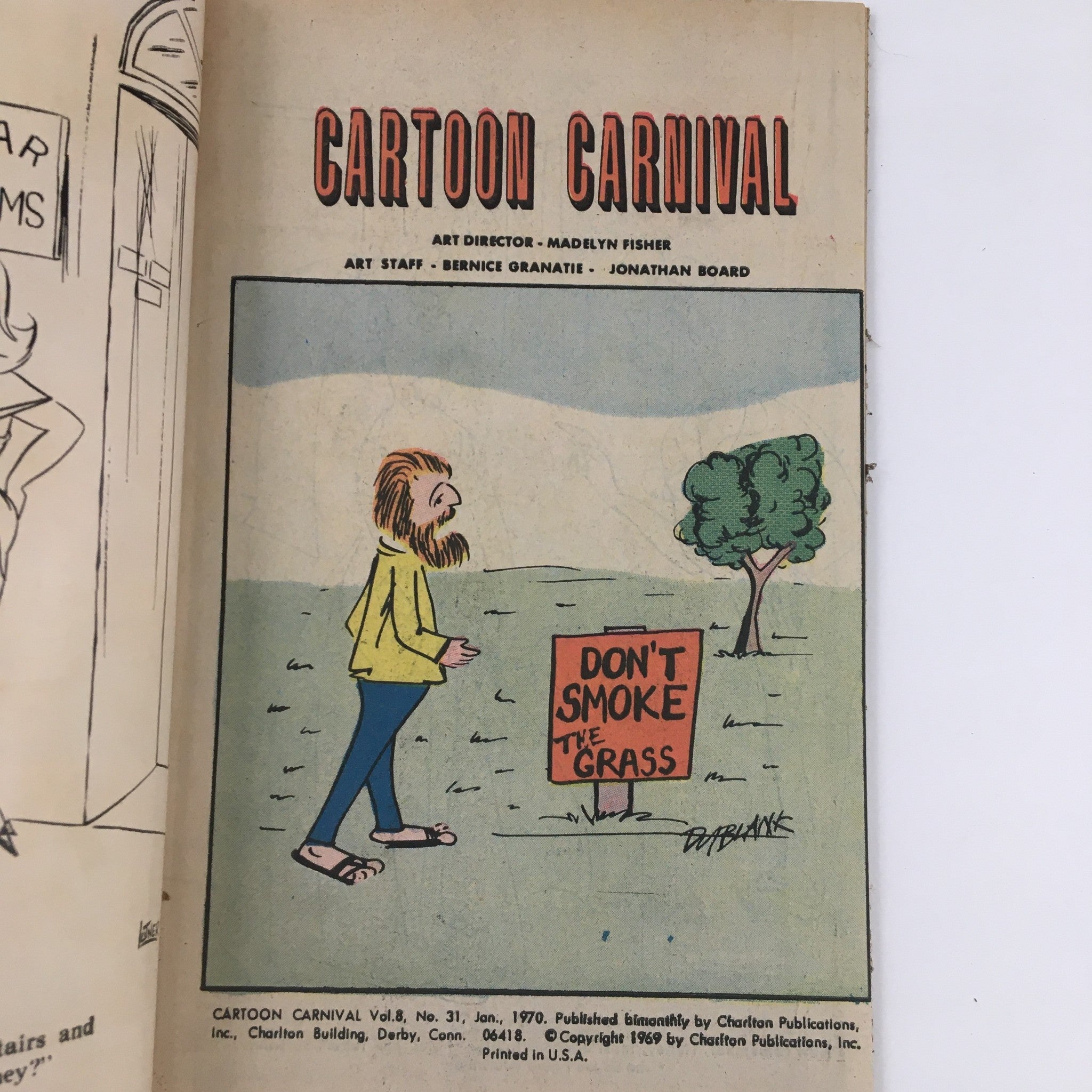 Cartoon Carnival Magazine January 1970 Secretary Wanted Auditions No Label