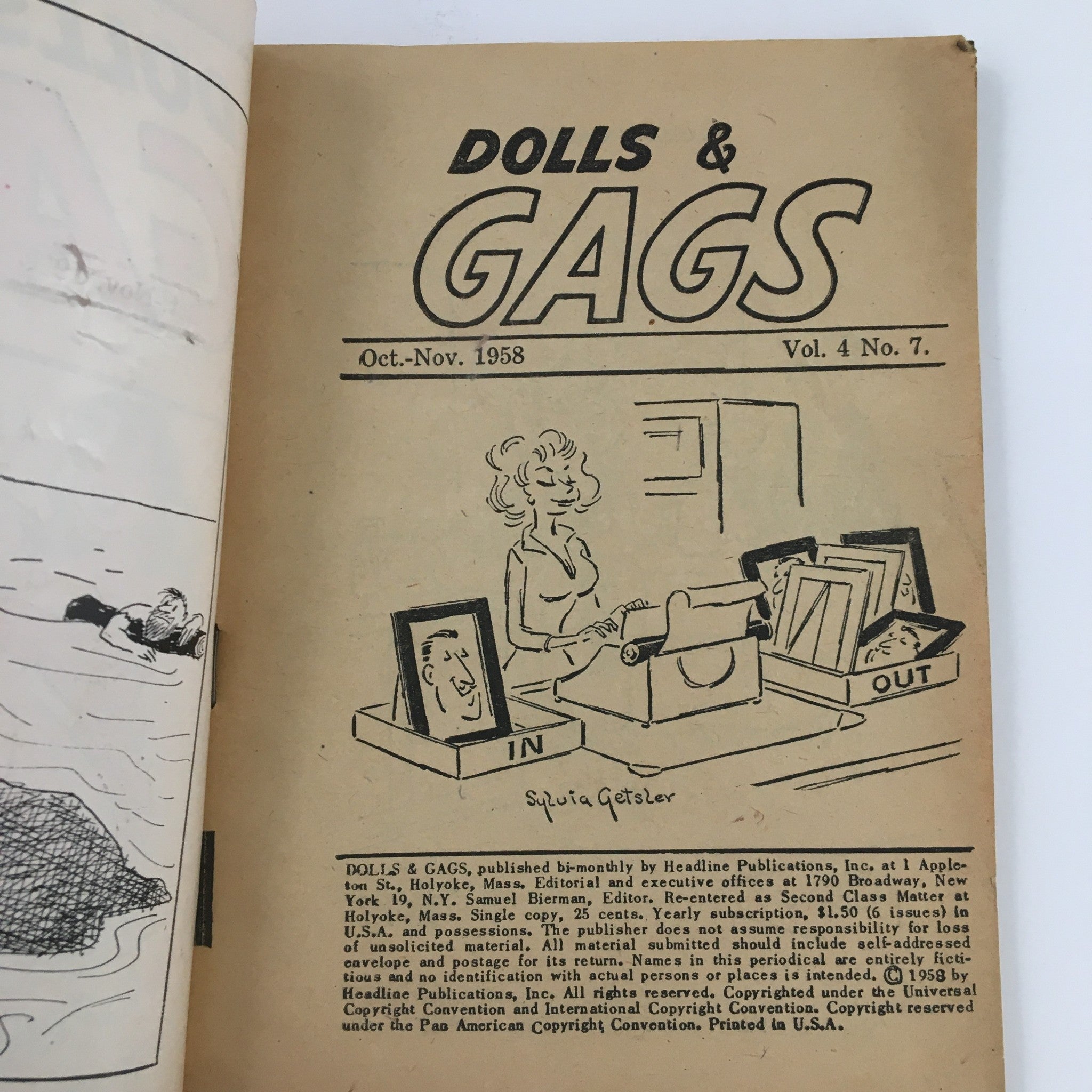 Dolls & Gags Magazine October 1958 Vol. 4 No. 7 The Summer Stock No Label