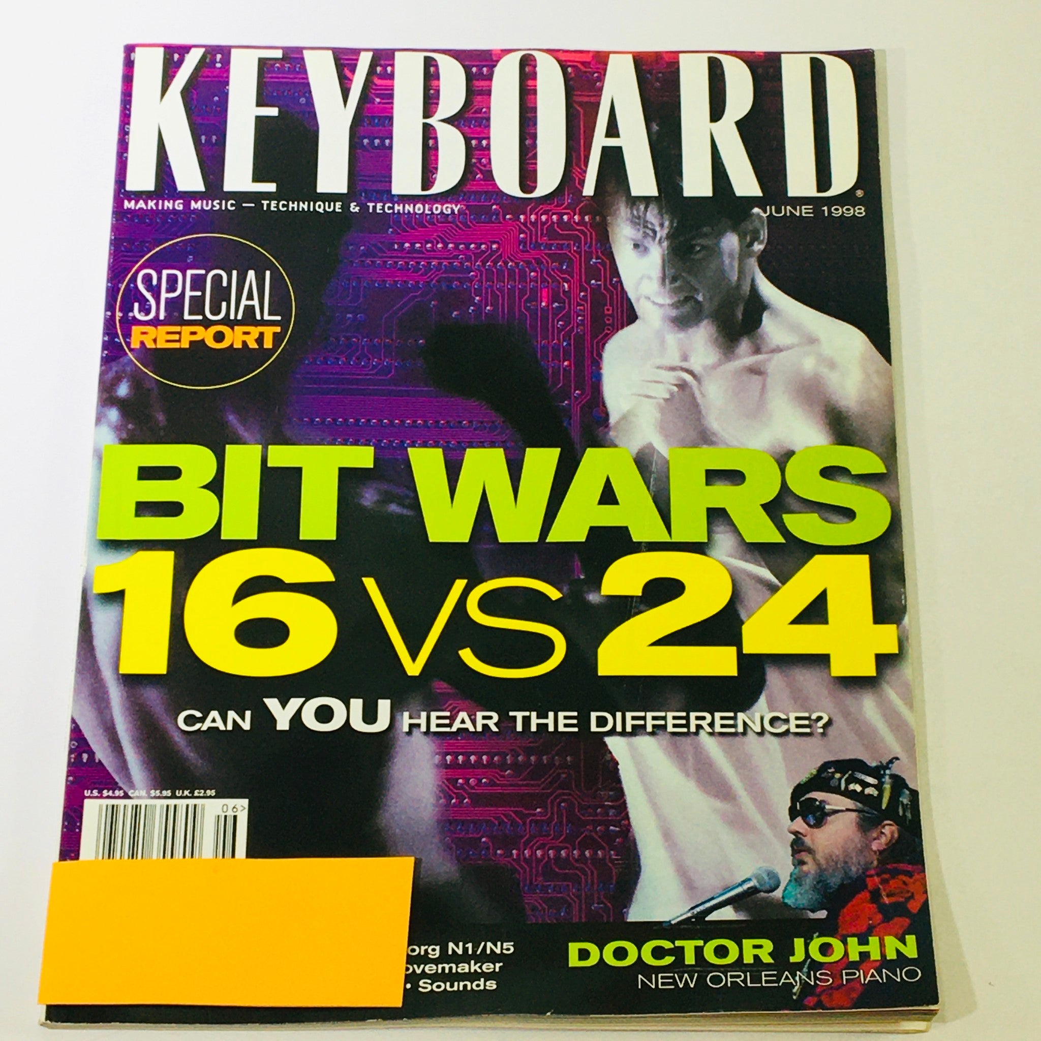 Keyboard Magazine June 1998 - Doctor John New Orleans Piano & Bit Wars 16 vs 24