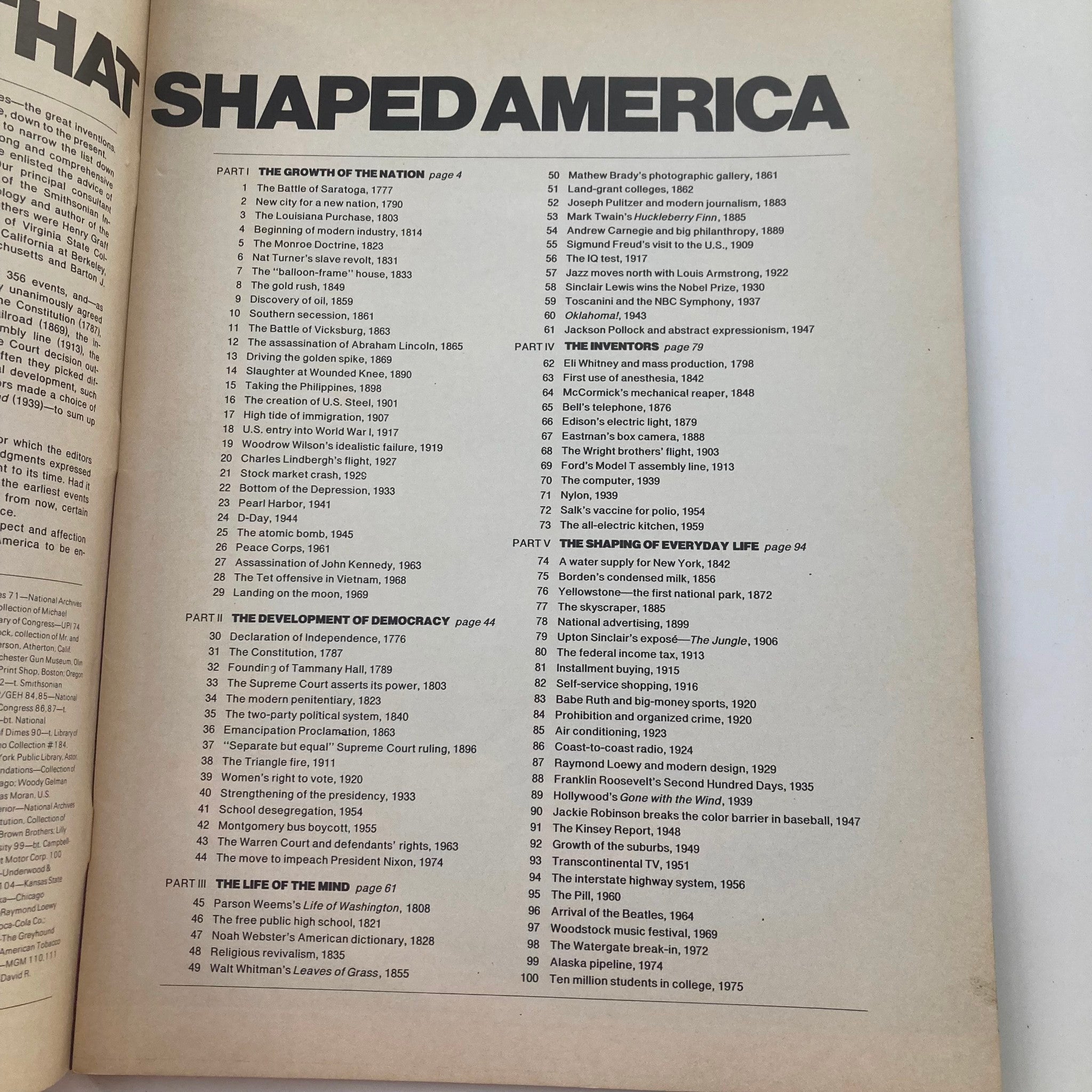 RES* Life Magazine 1976 Special Report The Events That Shaped America No Label