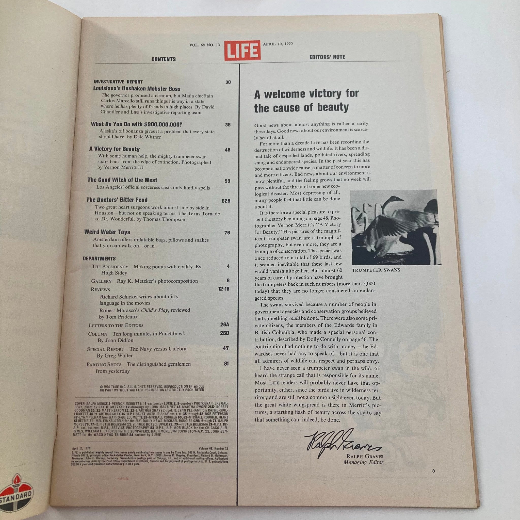 RES* VTG Life Magazine April 10 1970 Vol 68 No. 13 DeBakey and Cooley No Label