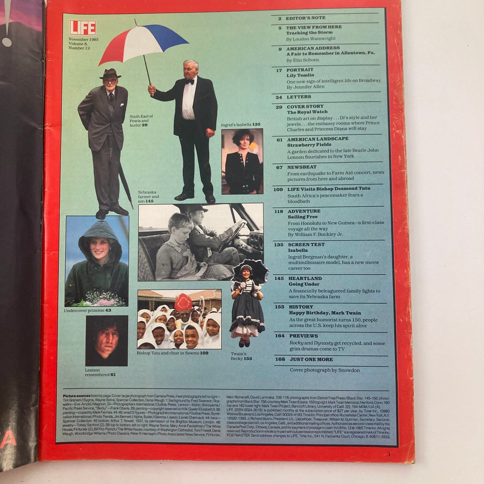 VTG Life Magazine November 1985 Vol 8 No. 12 Princess Diana No Label