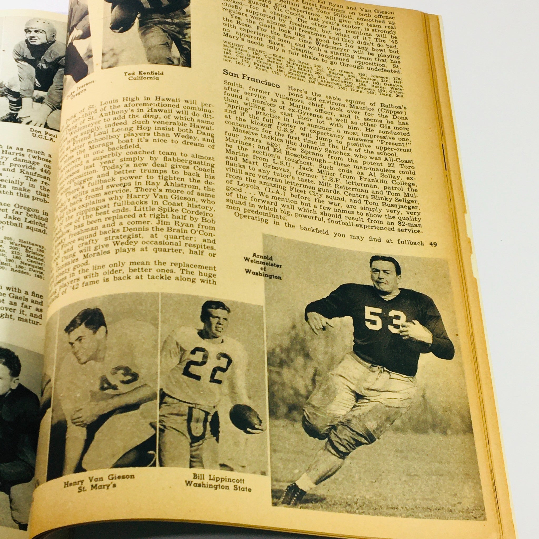 VTG Illustrated Football Annual Magazine 1946 - Herman Wedemeyer of St. Mary's