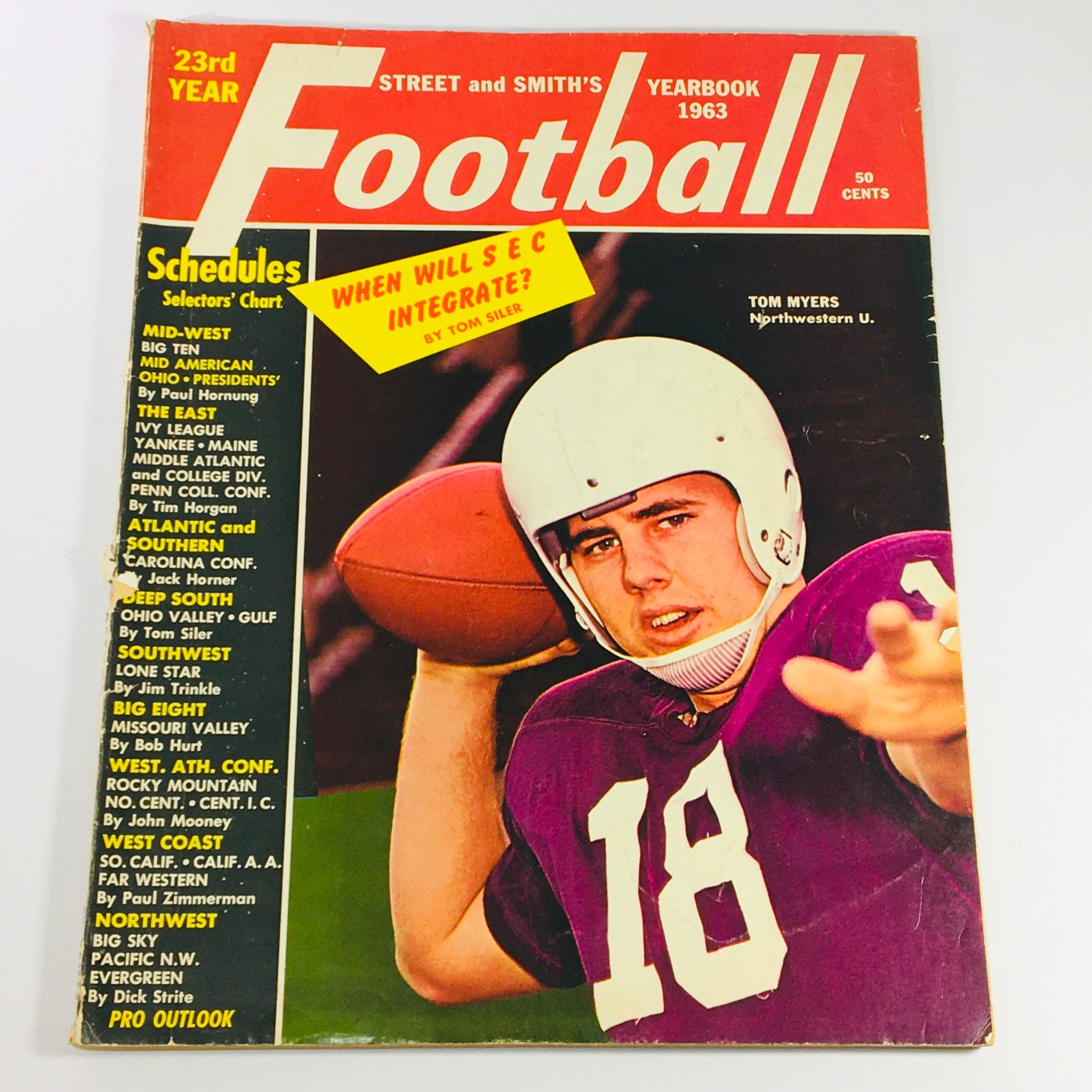 VTG Pro Football Yearbook 1963 - Tom Myers of Northwestern U. & Jack Cvercko