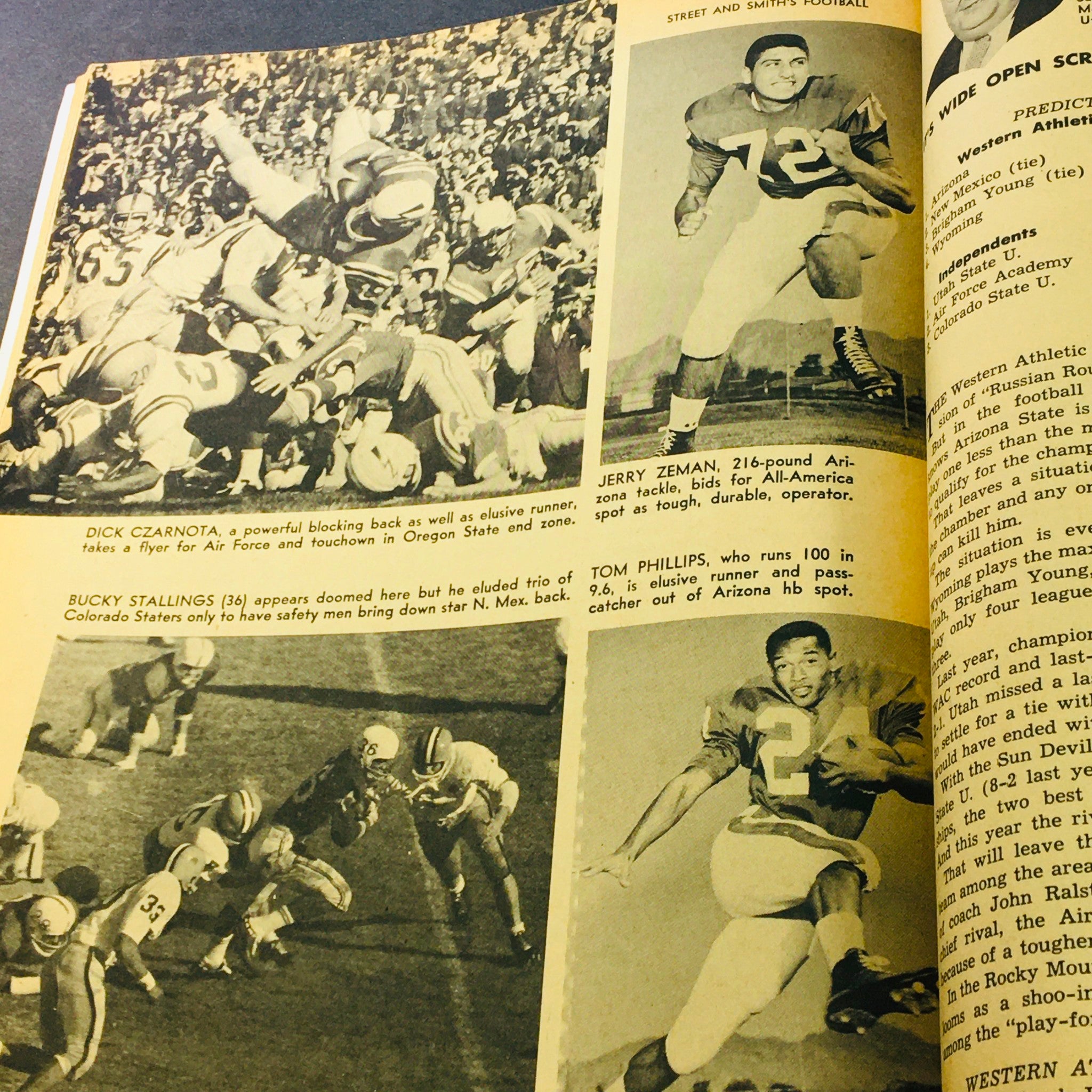 VTG Pro Football Yearbook 1963 - Tom Myers of Northwestern U. & Jack Cvercko