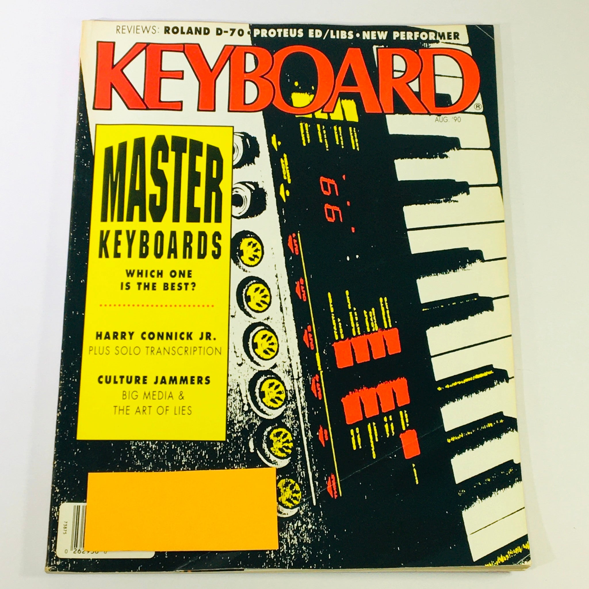 Keyboard Magazine August 1990 - Harry Connick Jr. & Culture Jammers Art of Lies