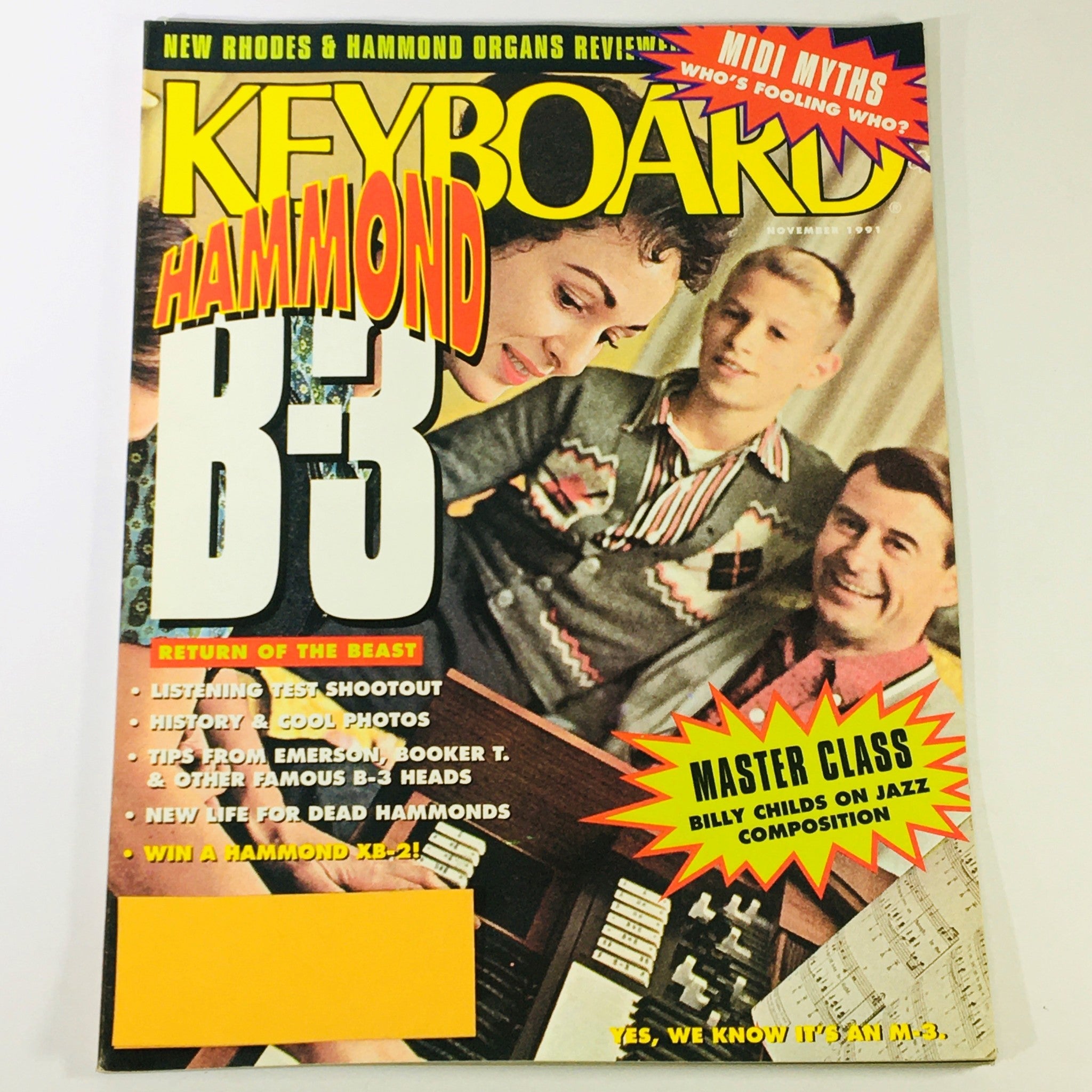 Keyboard Magazine November 1991 - Midi Myths & Hammond B-3, Rhodes Reviewed