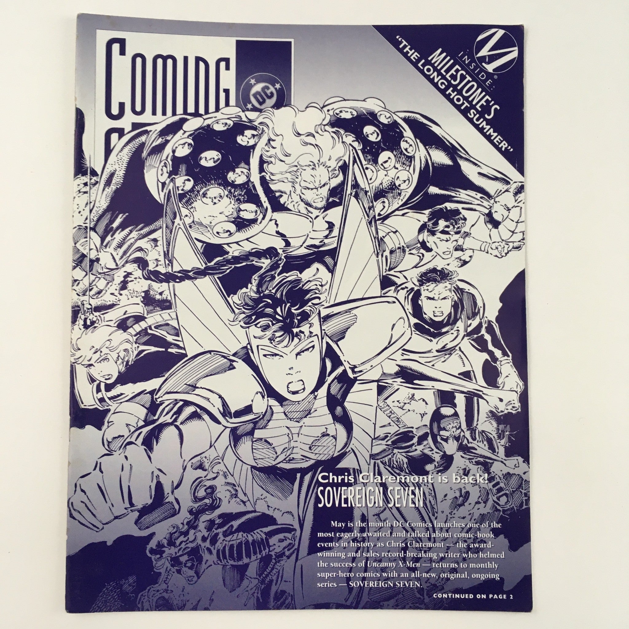 Cover of DC Inside Milestone's The Long Hot Summer and Sovereign Seven is Back, featuring dynamic artwork and characters from the Milestone universe. Ideal for vintage magazine collectors.