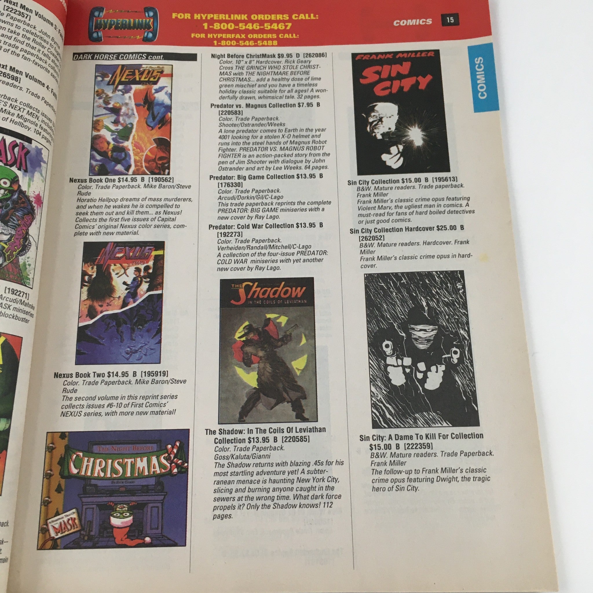 Hyperlink Backlist Order System 1994 General Trade Terms of Comics