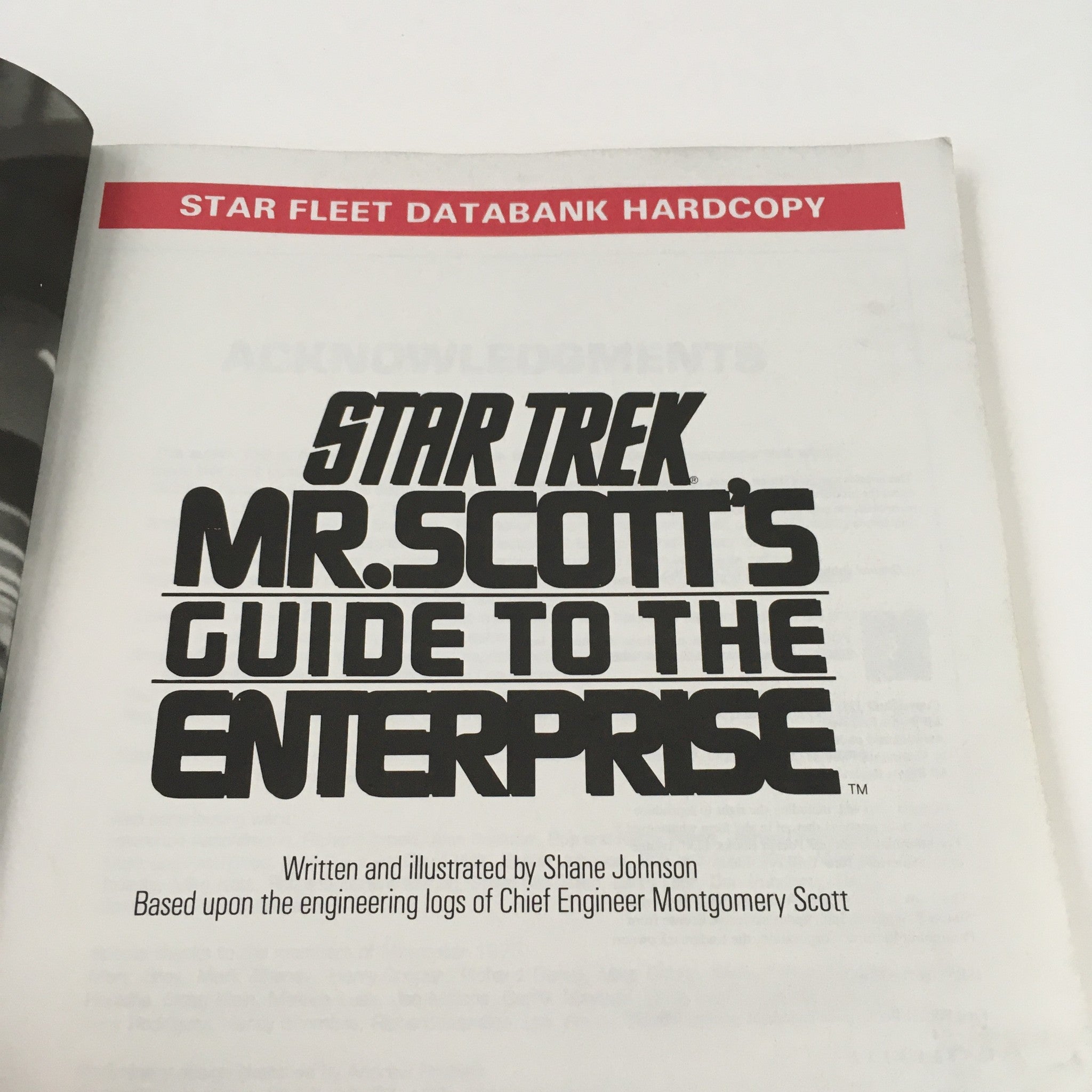 1987 Star Trek Mr. Scott's Guide to the Enterprise Written by Shane Johnson