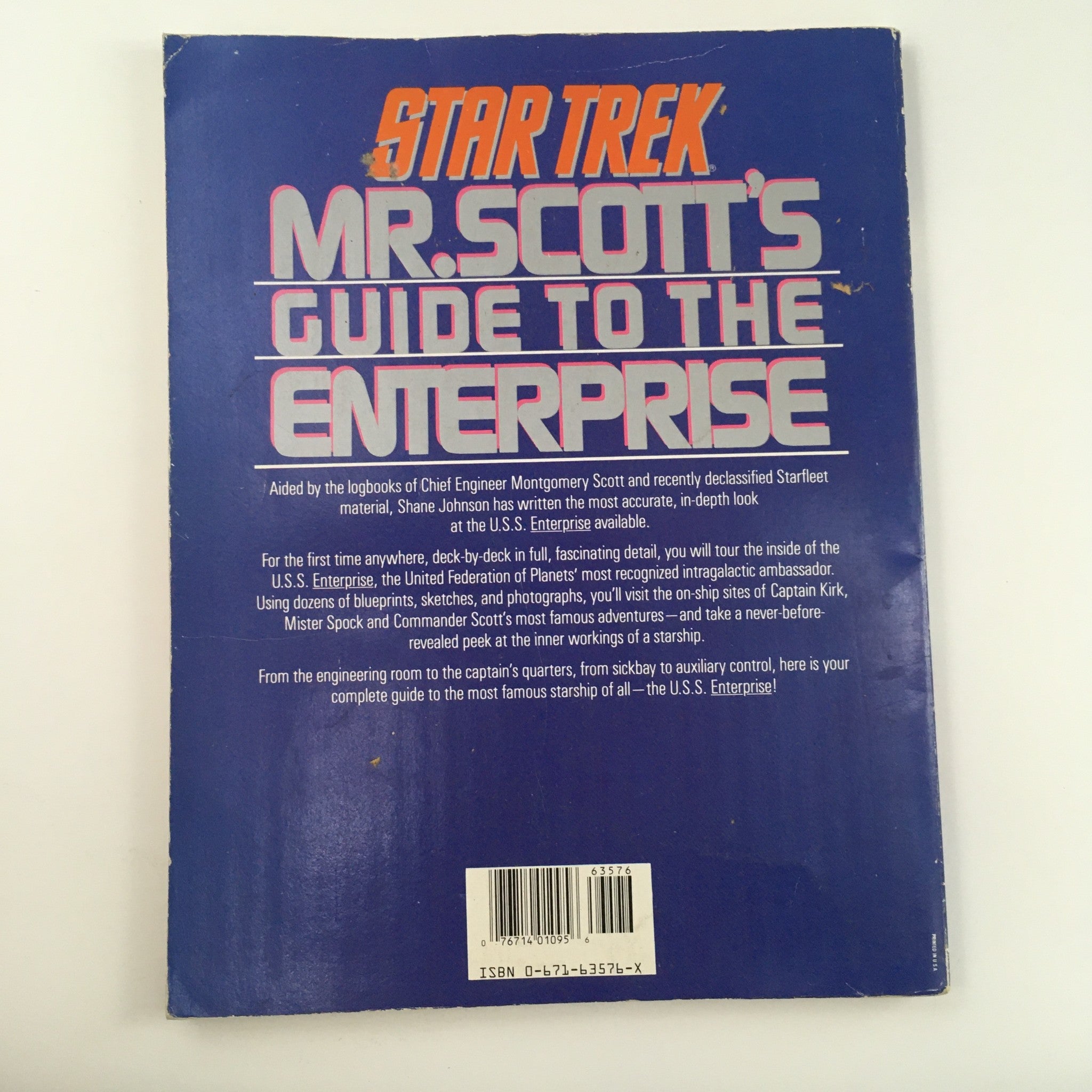 1987 Star Trek Mr. Scott's Guide to the Enterprise Written by Shane Johnson