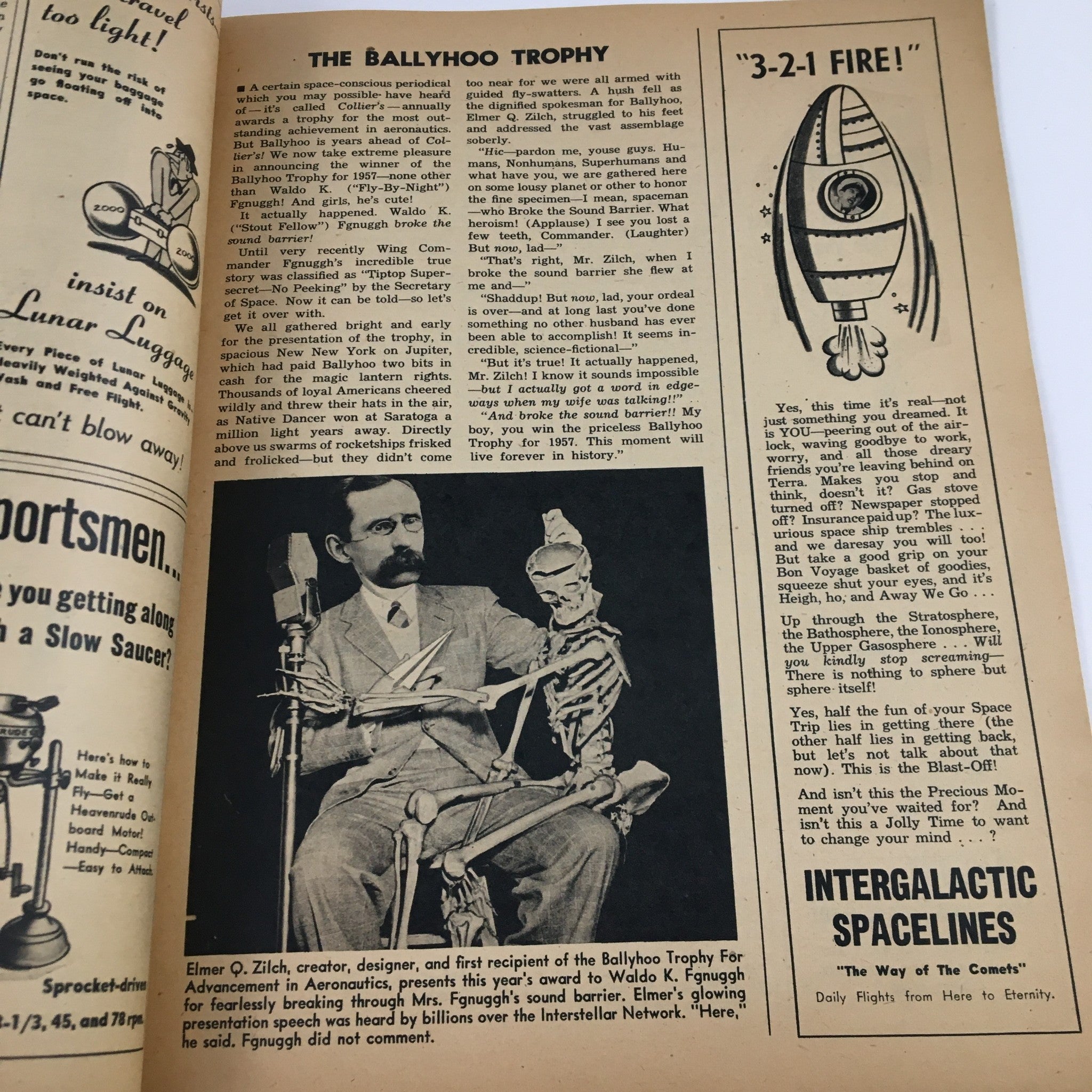 Ballyhoo Humor Magazine Fall 1953 Elmer Zilch Intergalactic Spacelines No Label