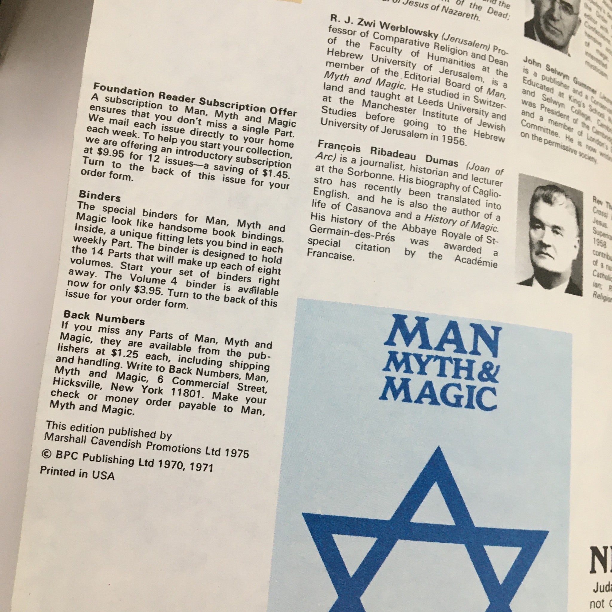 Man Myth & Magic Magazine Part 54 The Jerusalem & Joan of Arc No Label