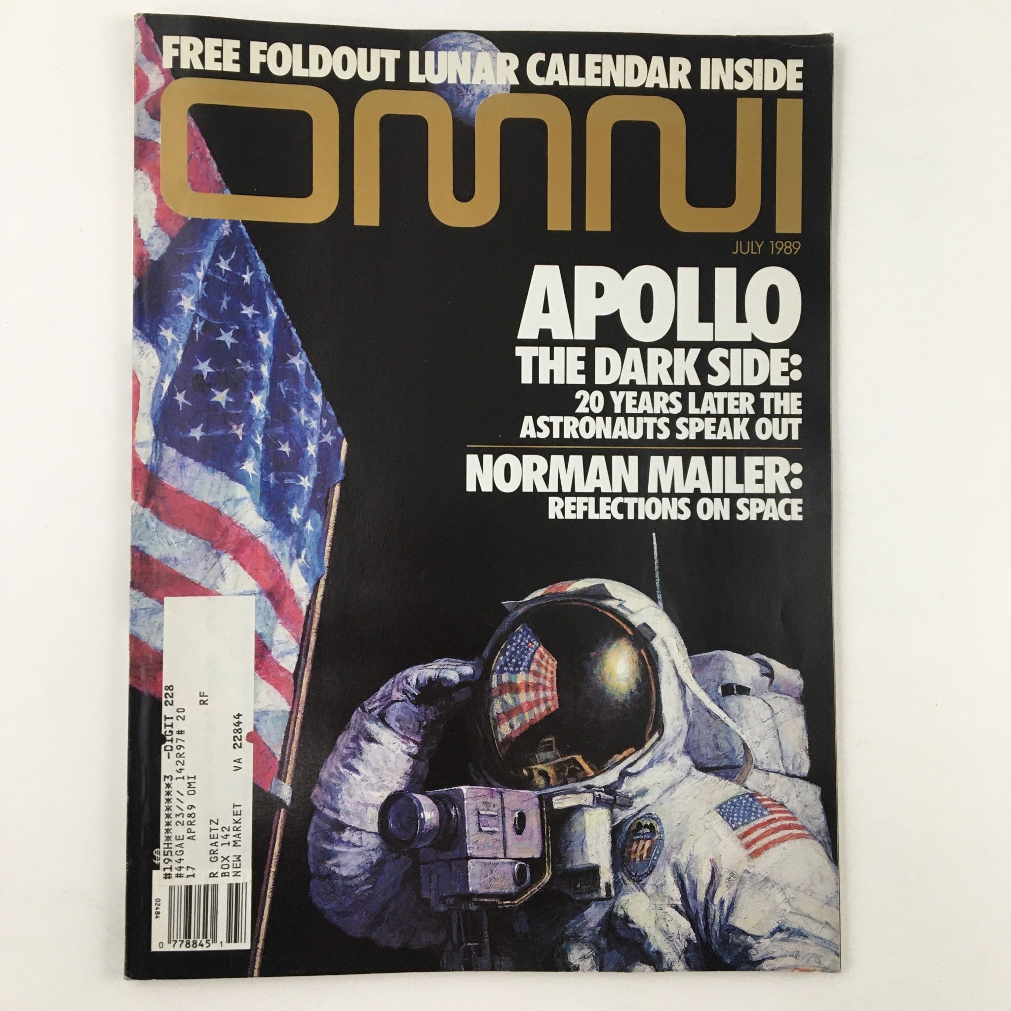 Omni Magazine July 1989 Apollo The Dark Side & Norman Mailer Reflection on Space