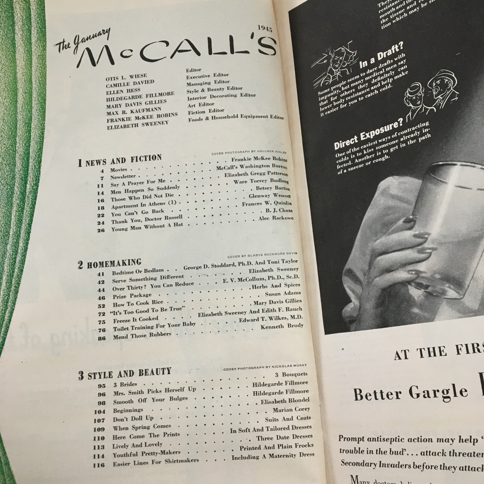 McCall's Magazine January 1945 Easier Lines for Shirtmakers & Prize Package