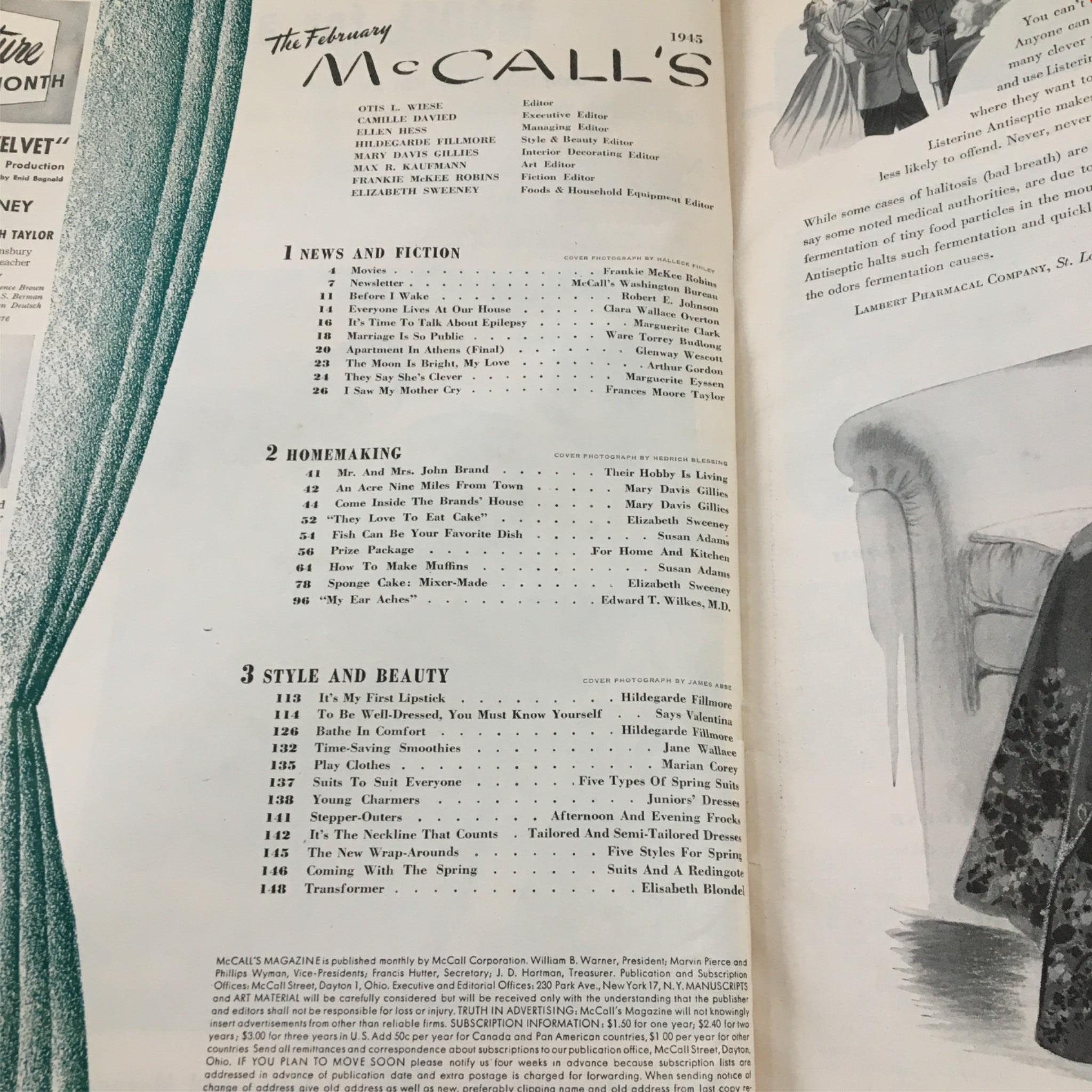 McCall's Magazine February 1945 To Be Well-Dressed, You Must Know Yourself