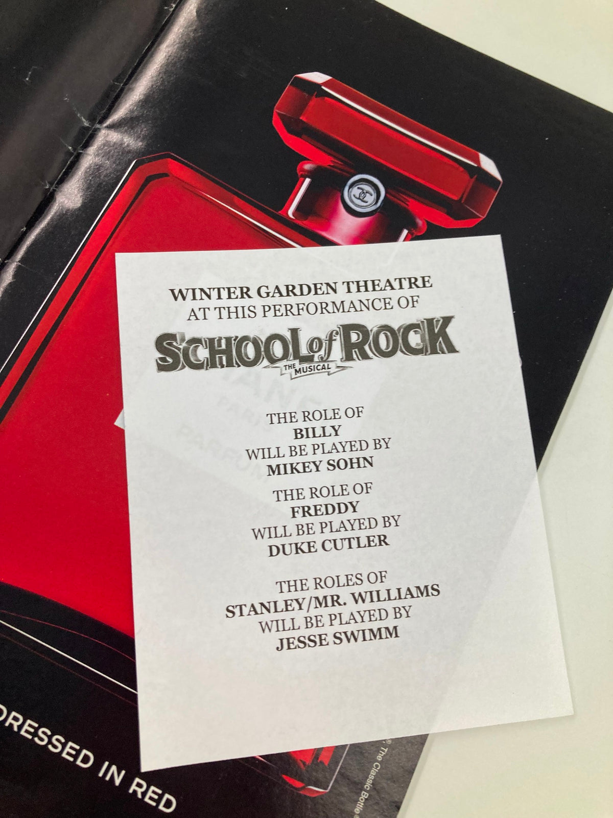 School of Rock Playbill 2018 Theatre